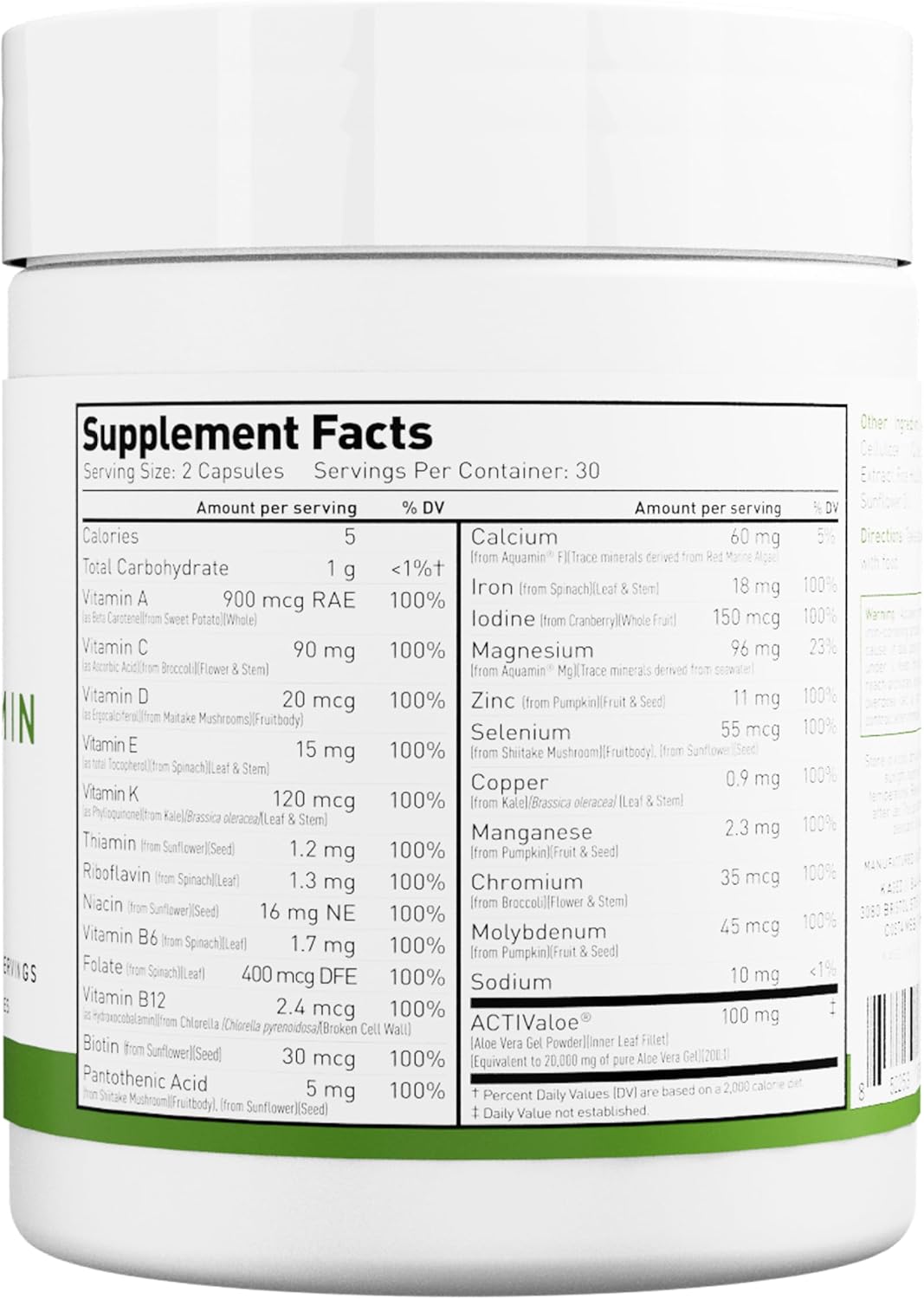 Kaged Multivitamin Capsules | Unflavored | Whole Foods Organic Fruits & Veggies | Plant Based Vegan Multivitamin | Vitamin C, D, E, B12 | Supplements for Men & Women | 30 Servings - Image 9