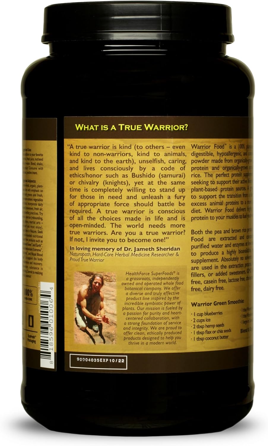 HEALTHFORCE SUPERFOODS Warrior Food Protien Powder - Carob Flavor - 1000 Grams - Image 3