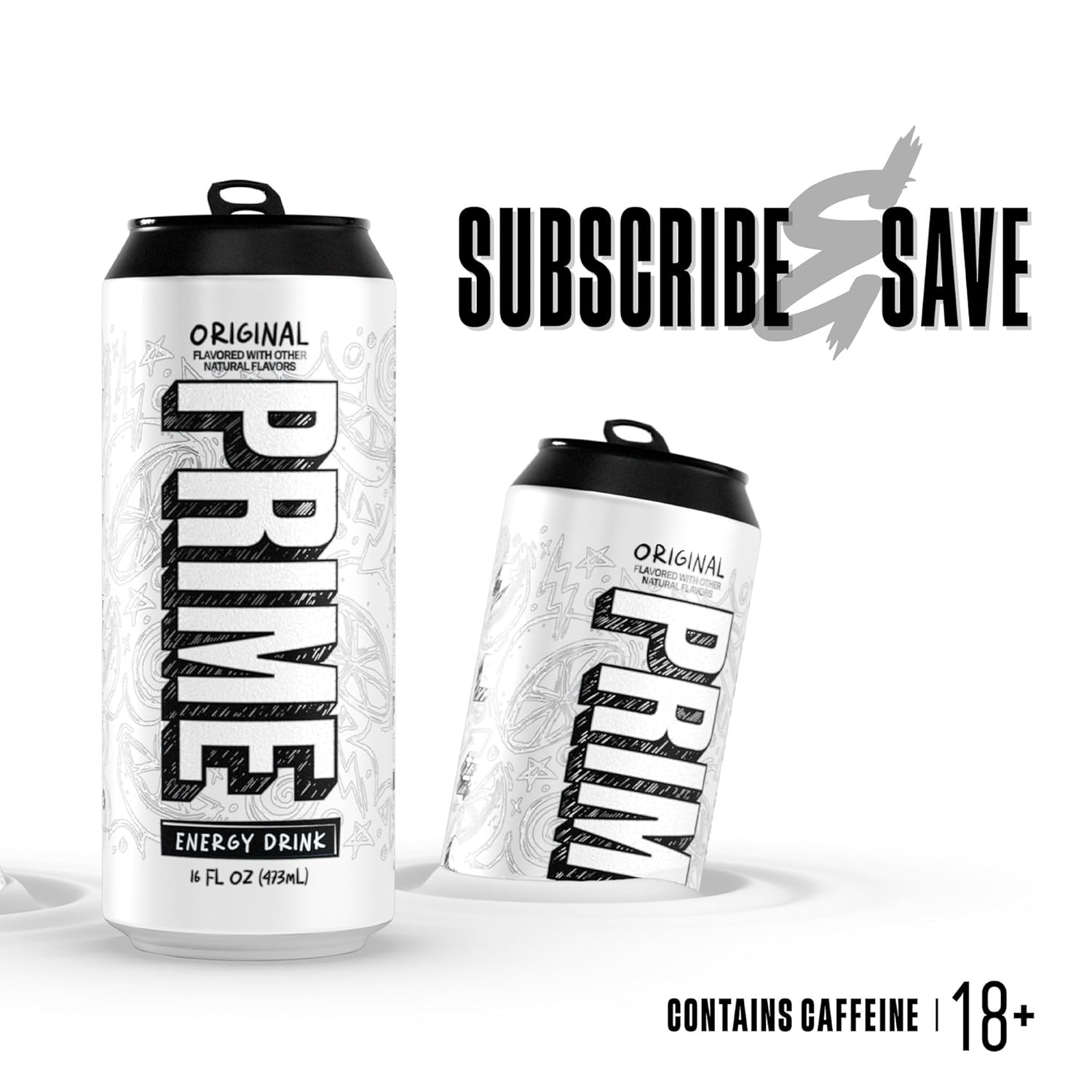 PRIME Energy ORIGINAL, Sugar Free Energy Drink, 200mg Caffeine and 355mg of Electrolytes for Hydration, Low Calorie, Vegan, Gluten Free, 16 Fluid Ounce, 12 Pack - Image 9