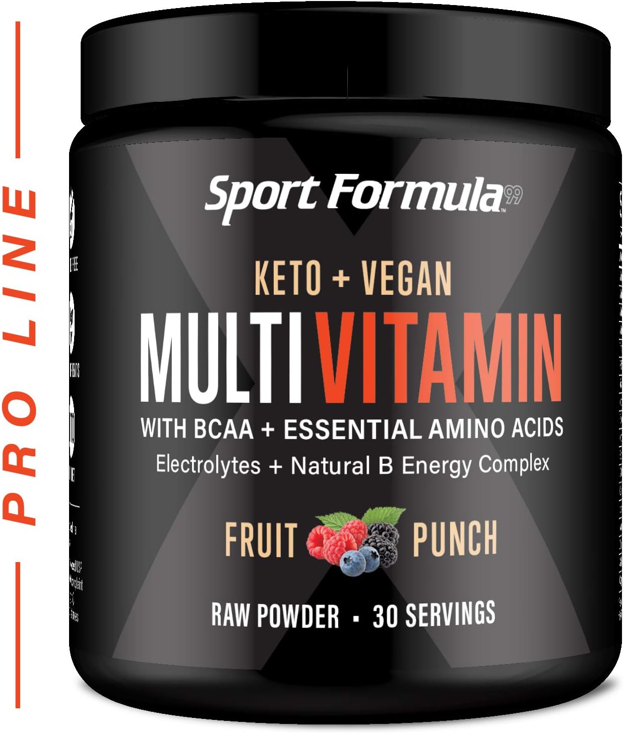 Sport Formula 99 Multivitamin Powder - Drink Mix for Men Women BCAA Amino Acids Won’t Upset Your Stomach - Keto Vegan Multivitamin Fruit Punch - Electrolytes Super B Complex Digestive Enzyme