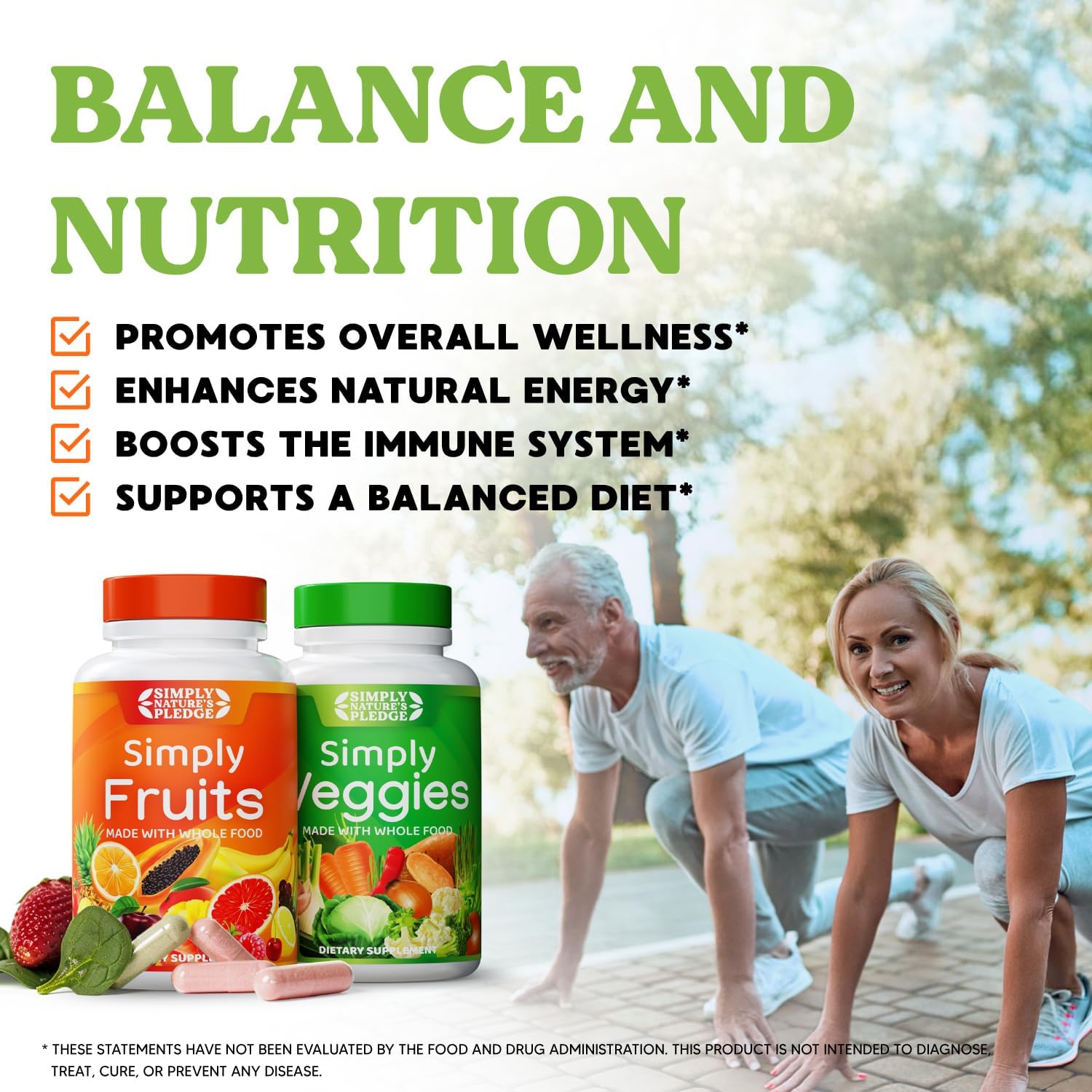 Simply Nature's Pledge - Packed with Over 40 Different Fruits & Vegetables - Made with Whole Food Superfoods - with High Beta Carotene – 100% Soy Free - 90 Count (Pack of 2) - Image 9
