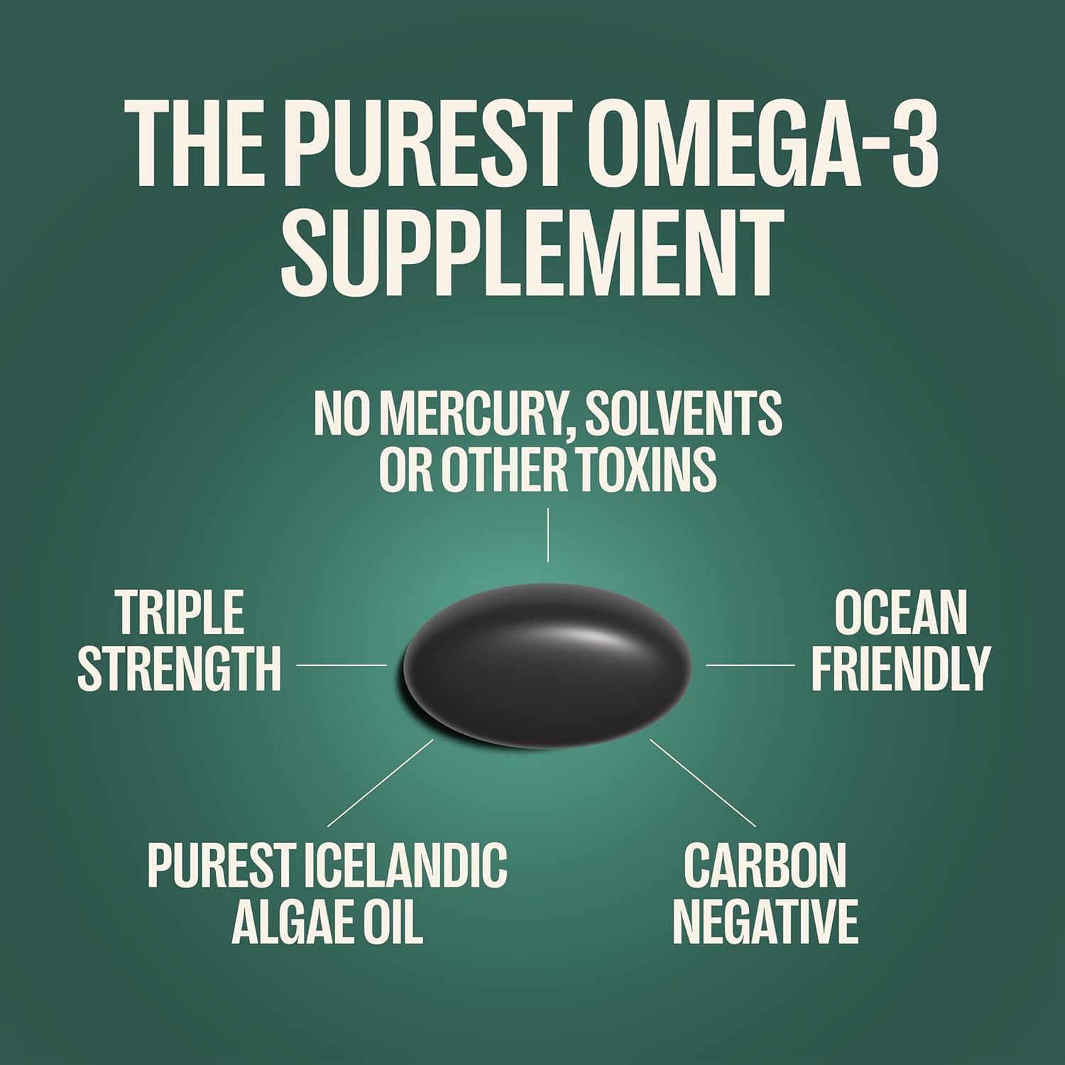 Orlo Vegan Omega 3 Algae Oil 1000mg - Natural Icelandic Nordic Omega-3 EPA & DHA Supplement - Fish Oil & Krill Alternative for Heart & Brain – 60 Easy-to-Swallow Burpless Mini Softgels - Image 4