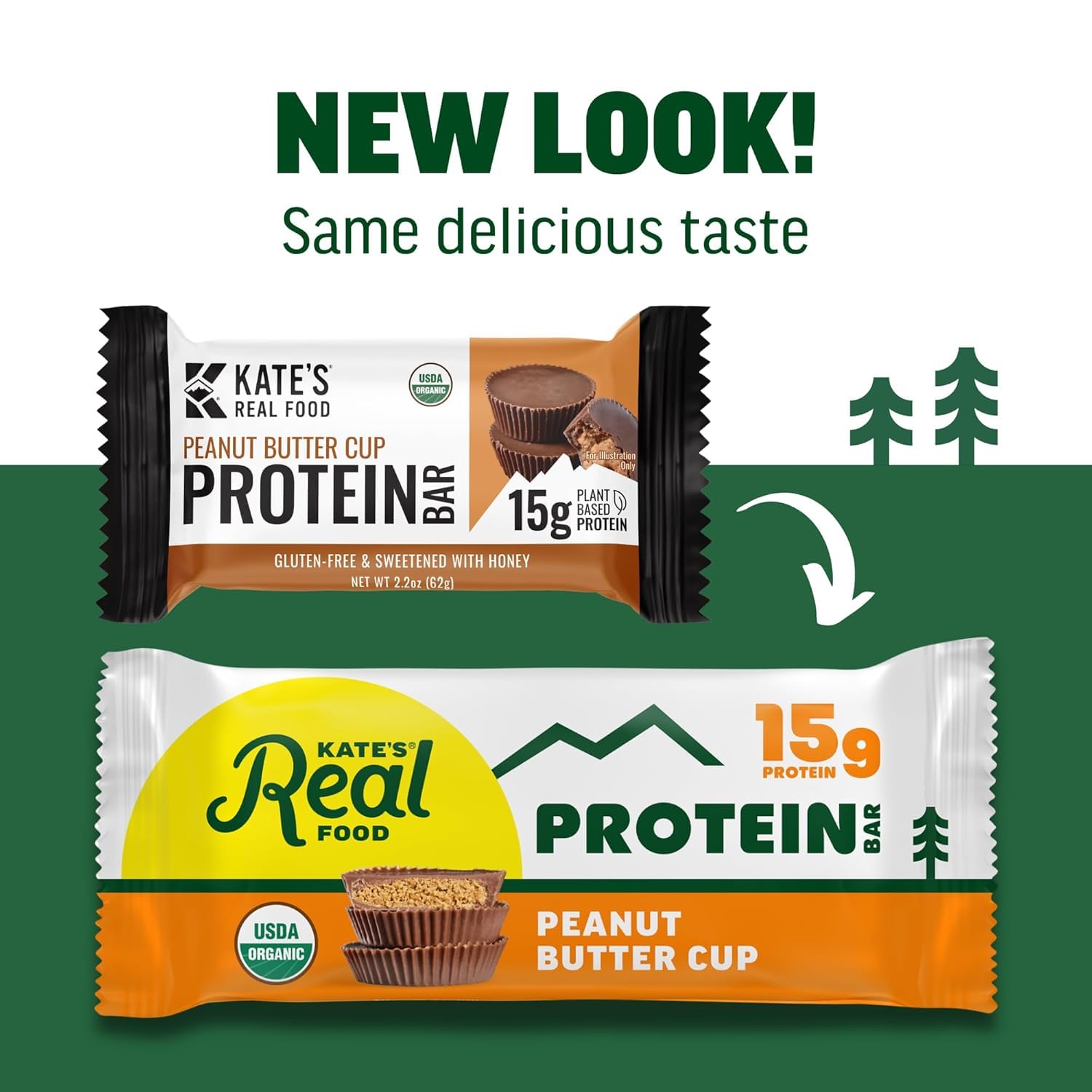 Kate’s Real Food Organic Protein Bars – (Peanut Butter Cup, 2.2 oz, Pack of 12) – Plant Based Protein Bars - Gluten Free, Soy Free, Non GMO, Whole Grains, and All Natural - Image 5