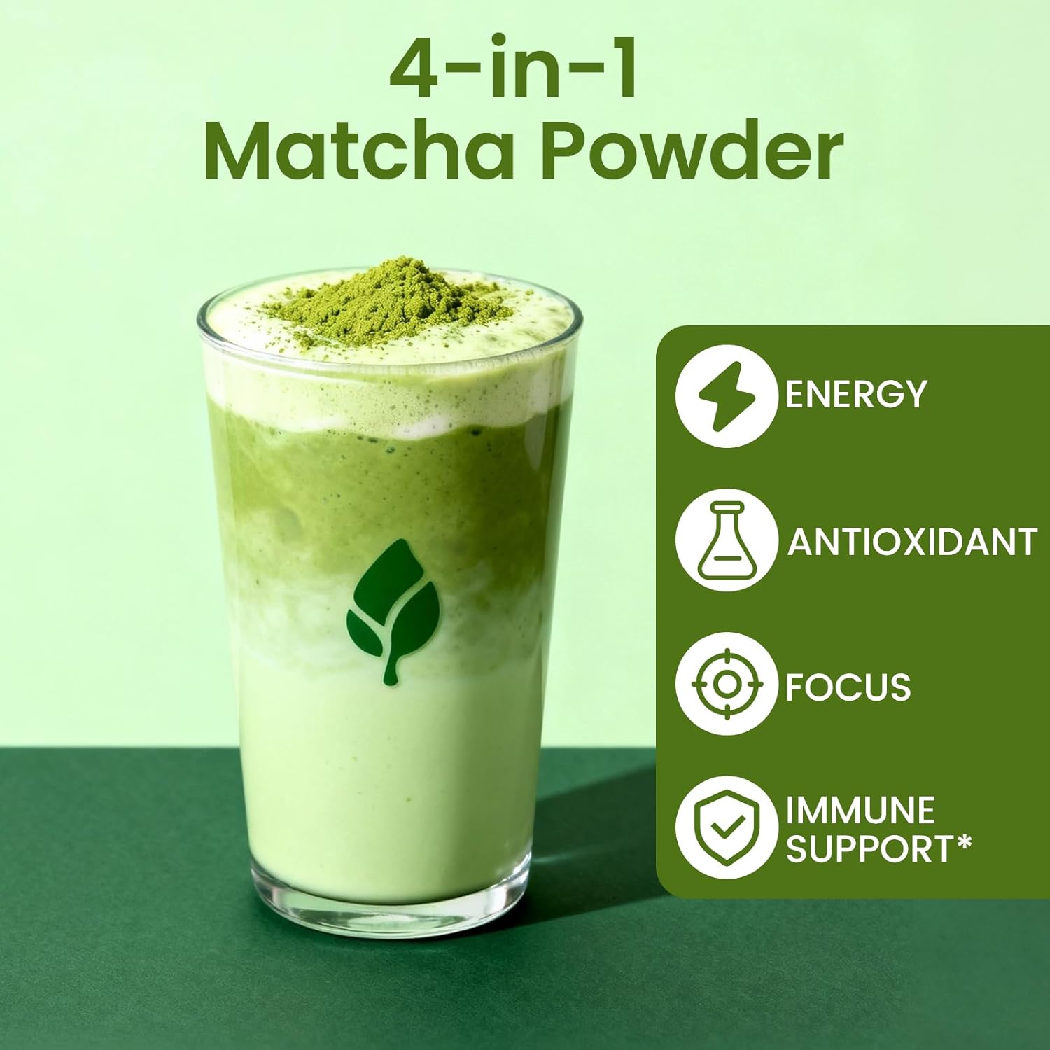 Catfit Matcha Powder with Moringa, Green Tea and Resveratrol, 4-in-1 Superfood for Energy, Immune, Digestion and Antioxidant Support, Vegan, Gluten-Free, 5.64 oz - Image 4