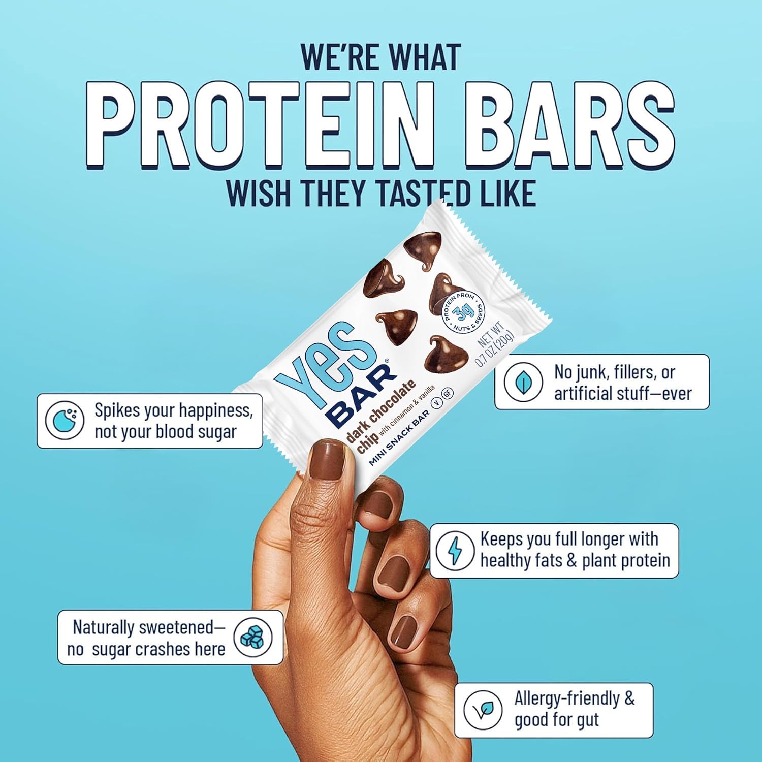 NEW! YES Nut Bar Minis - Variety Pack - Soft Chewy Healthy Snack Bars Made with Organic Maple Syrup – Vegan, Paleo, Gluten Free, No Refined Sugar, Dairy Free, Plant Based, Low Sugar - 30 Count - Image 4