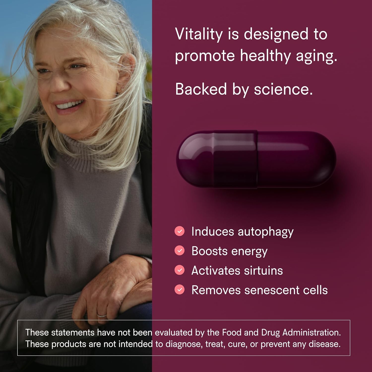 Tally Health Vitality Longevity Formula – Spermidine + Fisetin + Quercetin + Resveratrol + Calcium Alpha-Ketoglutarate | Supports Cellular Renewal, Healthy Aging, Energy & Autophagy | 120 Capsules - Image 2