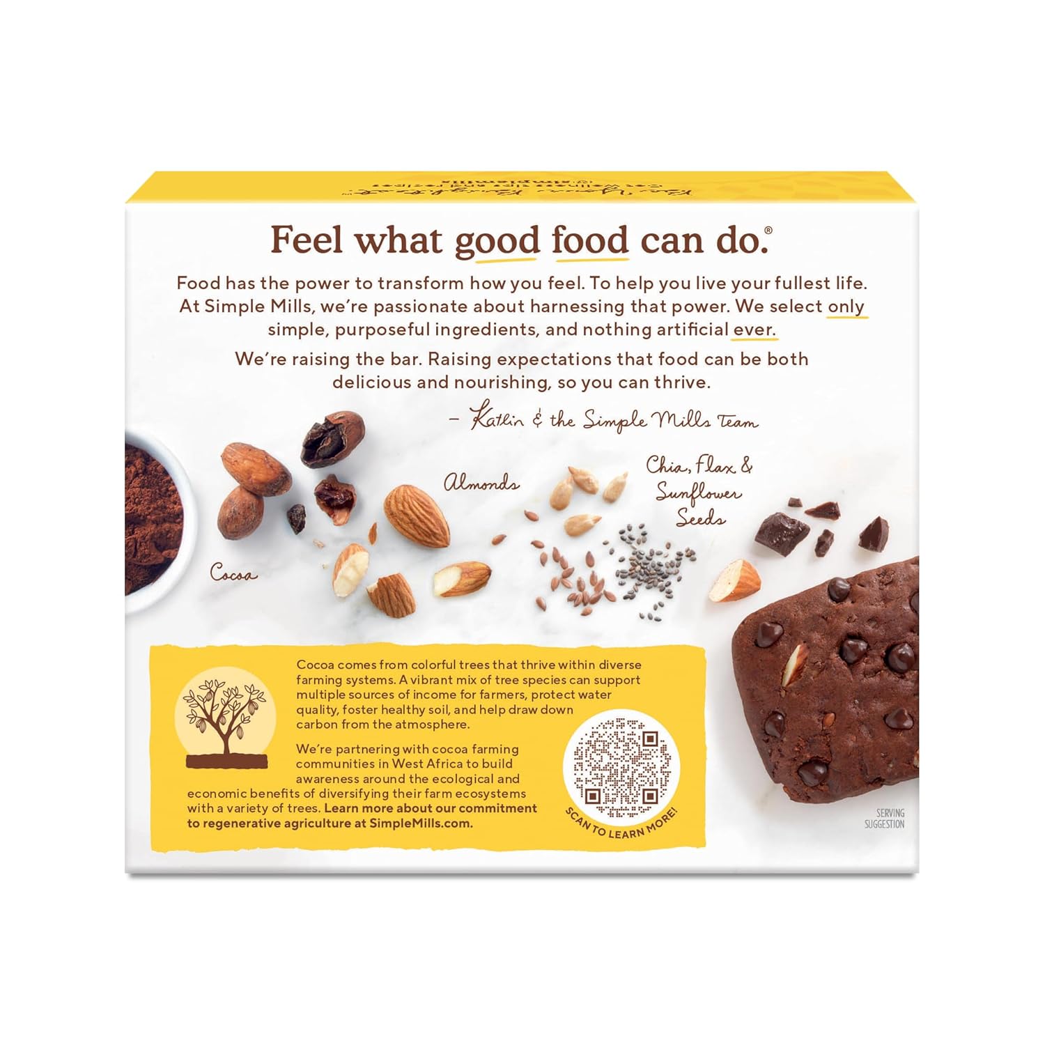 Simple Mills Almond Flour Granola Bars, Chocolate Brownie- Gluten Free, Made with Organic Coconut Oil, Granola Bar Alternative, Healthy Snacks, Paleo Friendly, 6 Ounce (Pack of 1) - Image 5