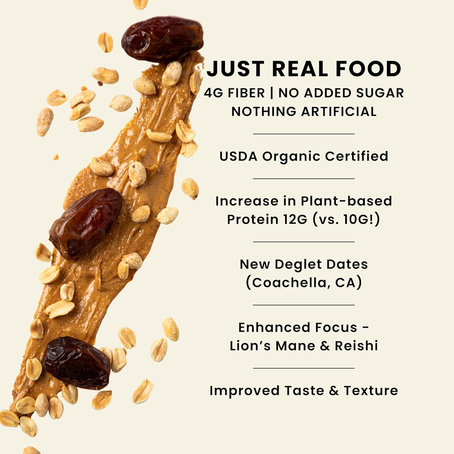 SEND Bars Organic Plant Based, Vegan, Healthy Protein Bars with Greens (Organic Peanut Butter, 8 Bars) – Only Real Food Ingredients, No Added Sugar, Gluten Free, Dairy Free, Non-GMO, Healthy Snacks - Image 6