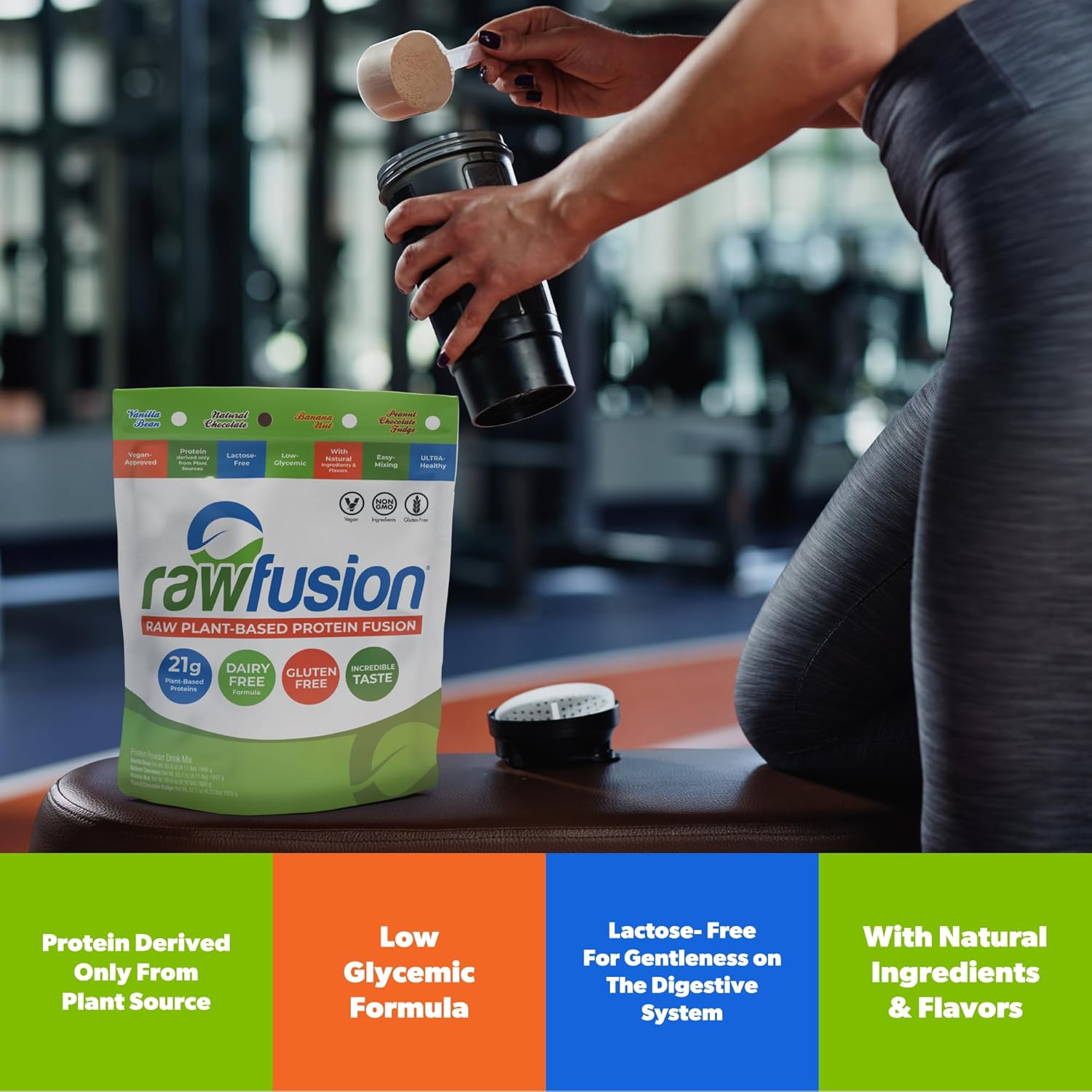 Rawfusion 4lbs- Raw Plant Based Protein Powder, Natural Chocolate - 21g of Protein, Vegan, Low Net Carbs, Gluten Free, Lactose Free, Soy Free, Non-GMO. - Image 4