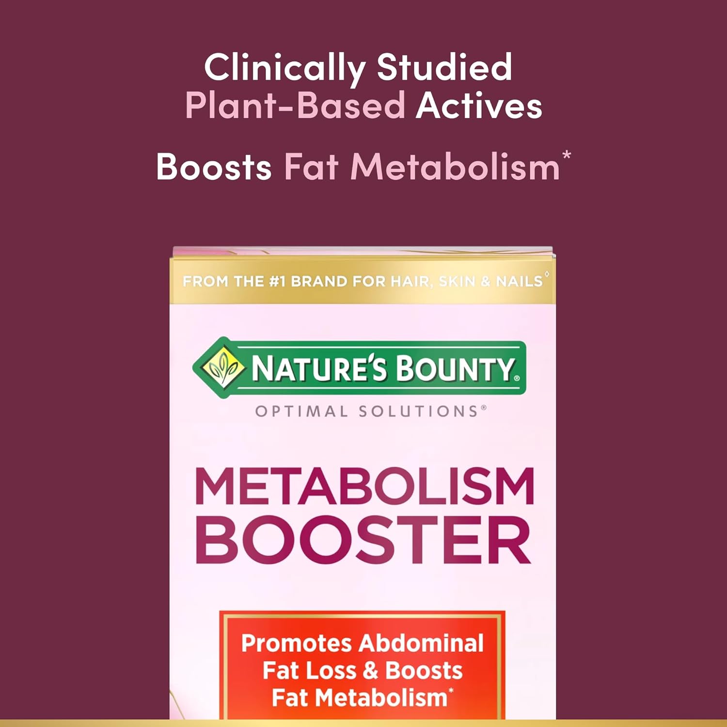 Nature’s Bounty Optimal Solutions Metabolism Booster Supplement, Boosts Fat Metabolism, Promotes Abdominal Fat Loss, With Citrus Extracts and Black Ginger, 60 Capsules - Image 3