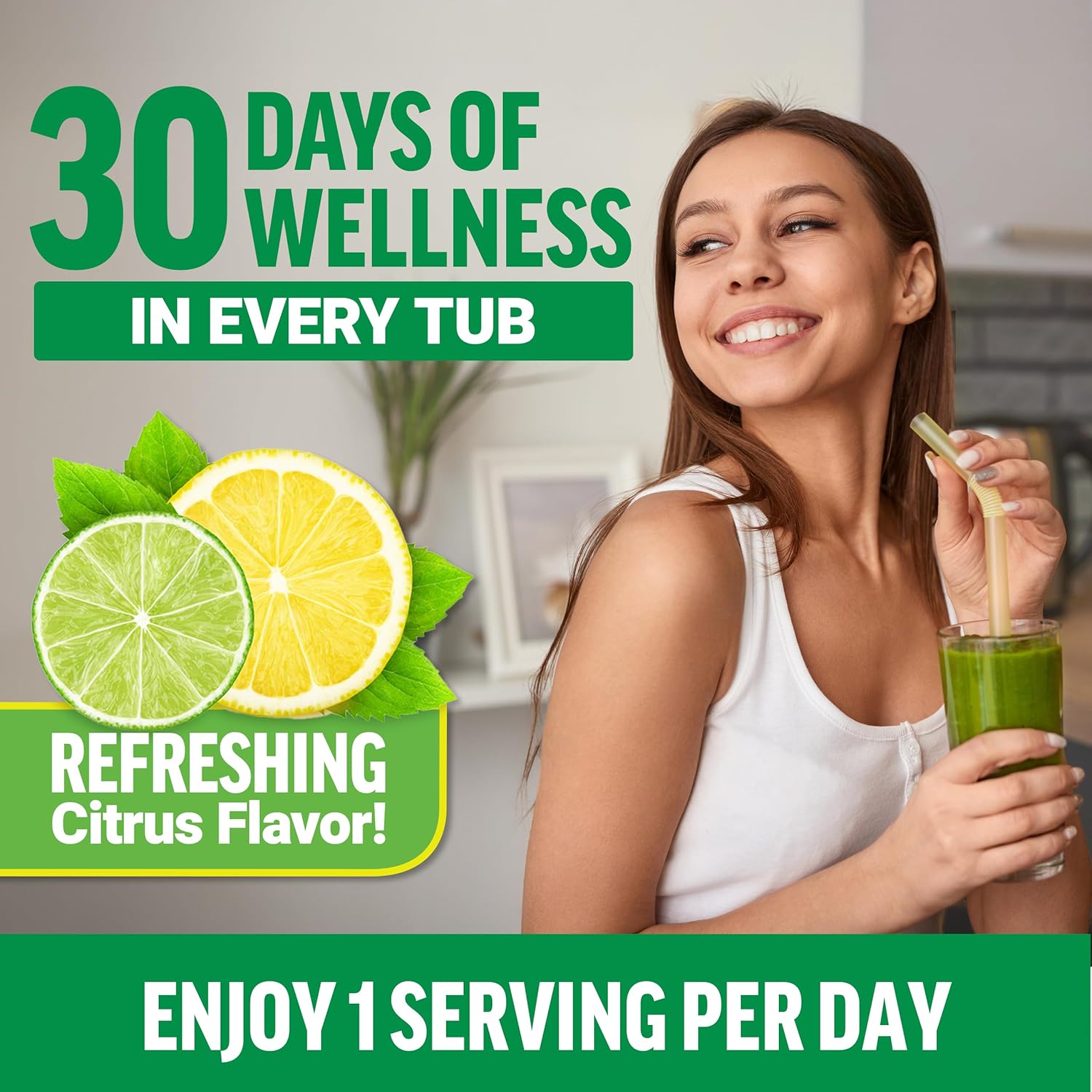 Force Factor Smarter Greens Daily Wellness Powder, Greens Superfood Powder to Support Gut Health, Bloating & Digestion, with 40+ Superfoods, 125 Million CFUs of Probiotics, Citrus Flavor, 30 Servings - Image 5