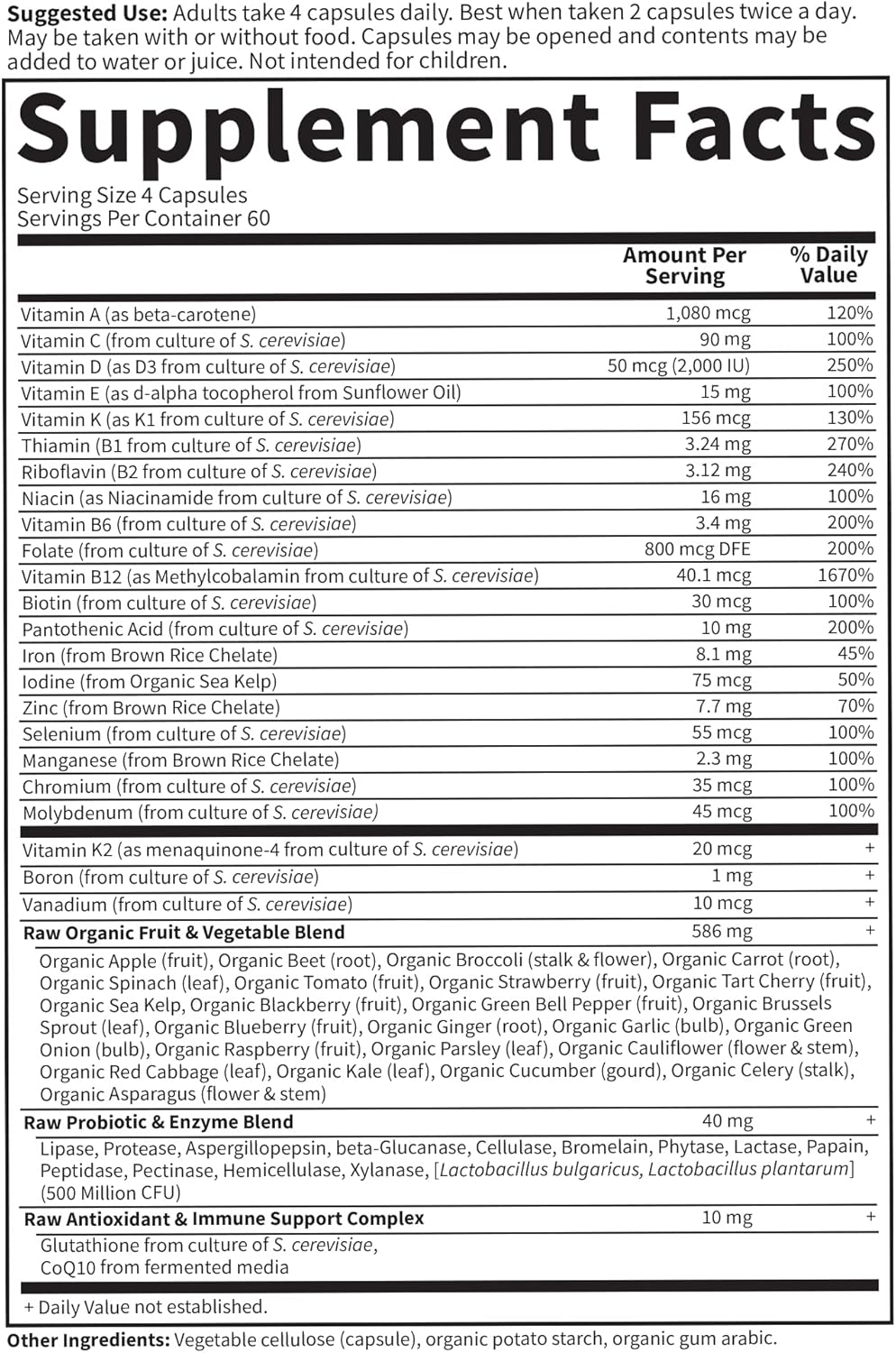 Garden of Life Multivitamin for Women, Vitamin Code Women's Multi - Whole Food Womens Multi Vitamins, Iron, Folate not Folic Acid, Vitamin A and Probiotics for Womens Energy, 240 Vegetarian Capsules - Image 6
