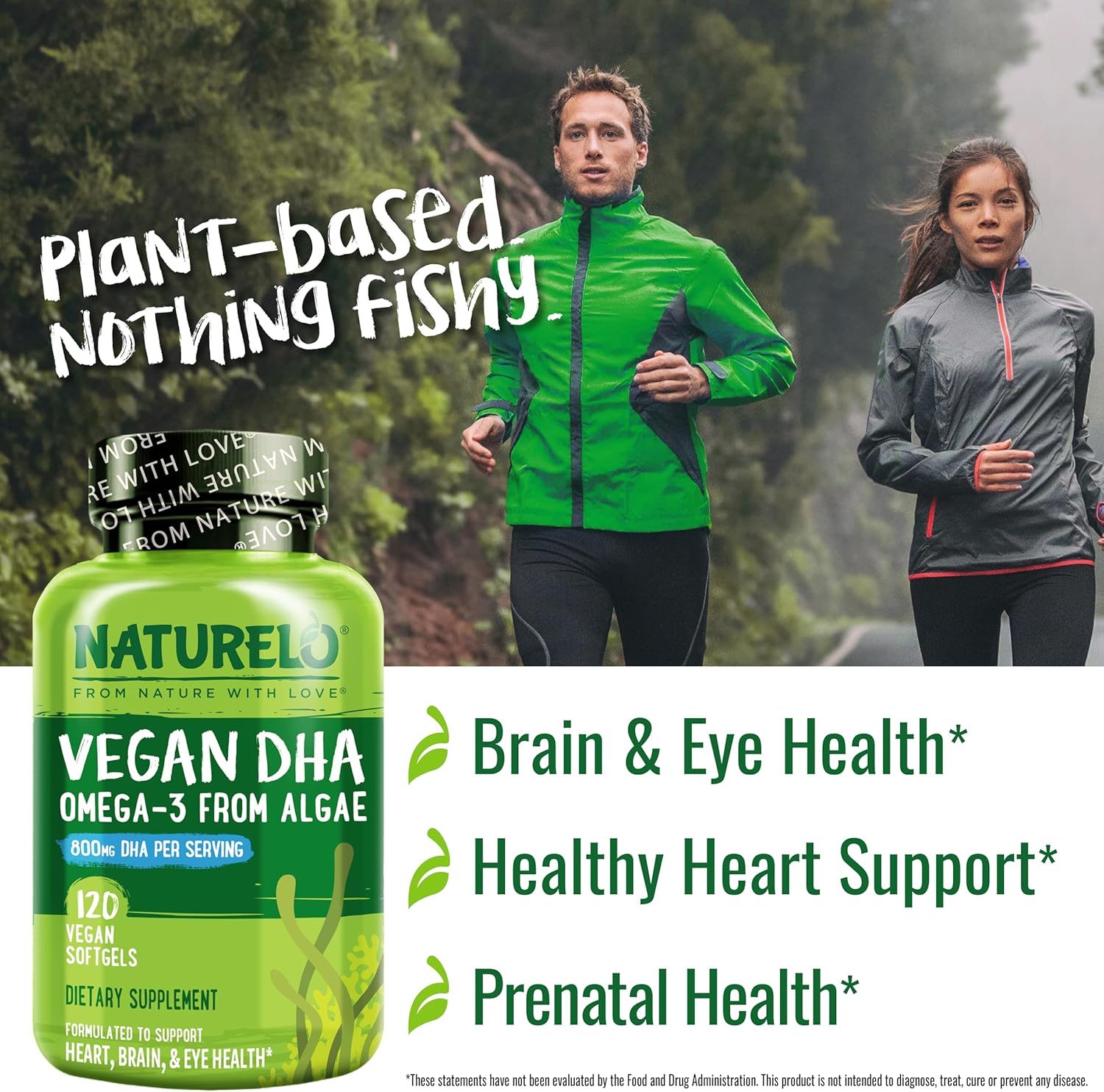 NATURELO Vegan DHA, Vegan Omega 3 Supplement, 120 Softgels, Supports Brain/Heart/Eye Health, Complements Prenatal Vitamins, Essential Fatty Acids, Omega 3 Supplement for Women & Men - Image 5