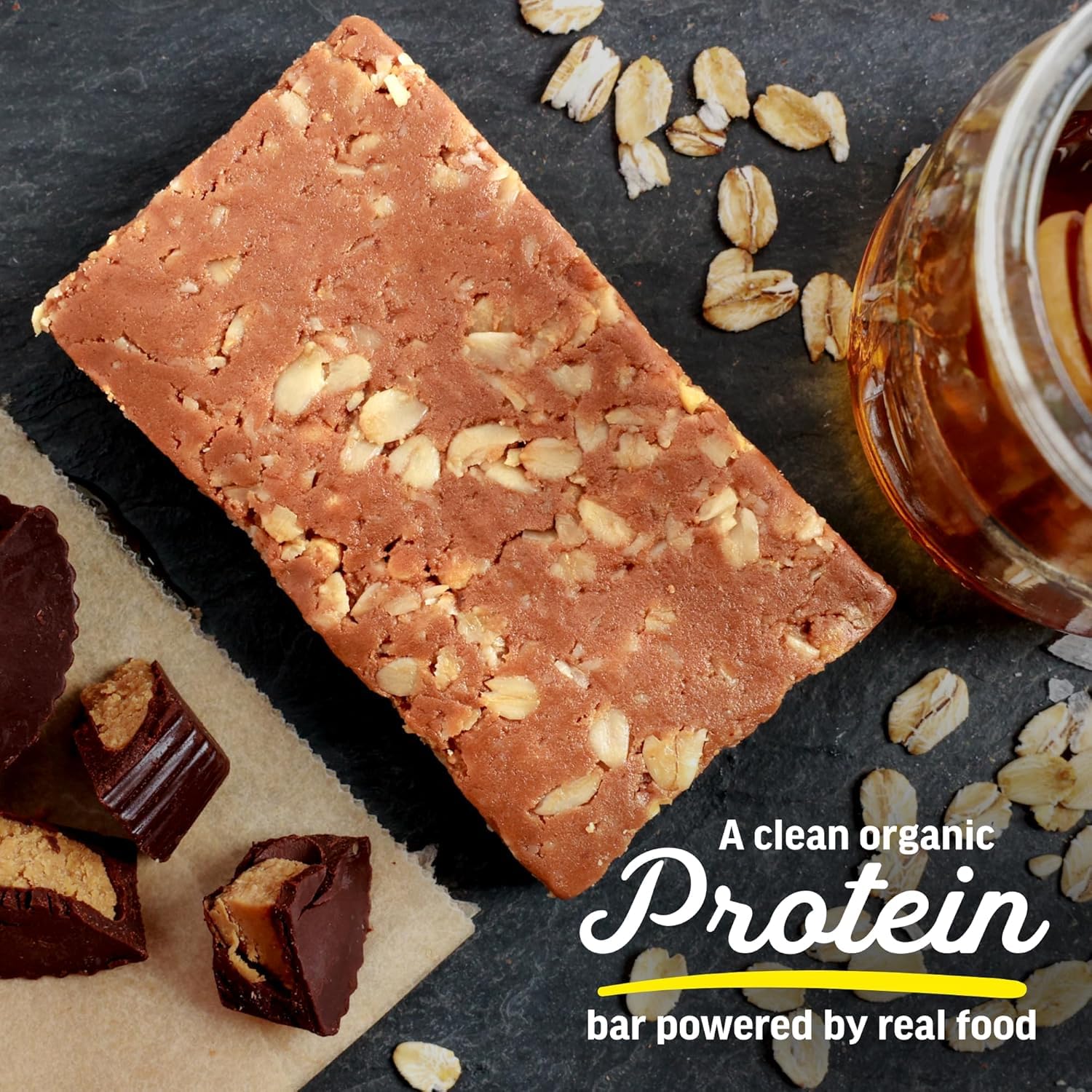 Kate’s Real Food Organic Protein Bars – (Peanut Butter Cup, 2.2 oz, Pack of 12) – Plant Based Protein Bars - Gluten Free, Soy Free, Non GMO, Whole Grains, and All Natural - Image 3