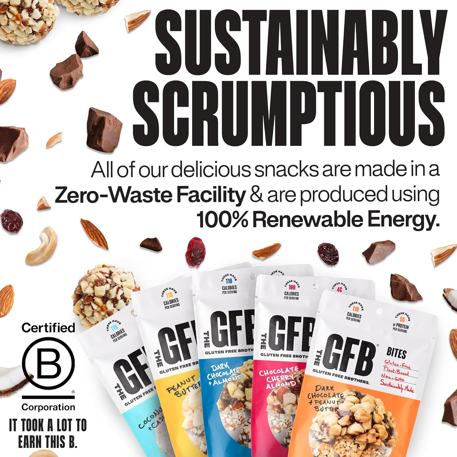 The GFB Variety Pack Protein Bites - Gluten Free, Plant Based, Non GMO, Sustainably Made – Ridiculously Tasty, Healthy, Vegan, Protein Energy Balls, 4 oz (6 Count) - Image 8