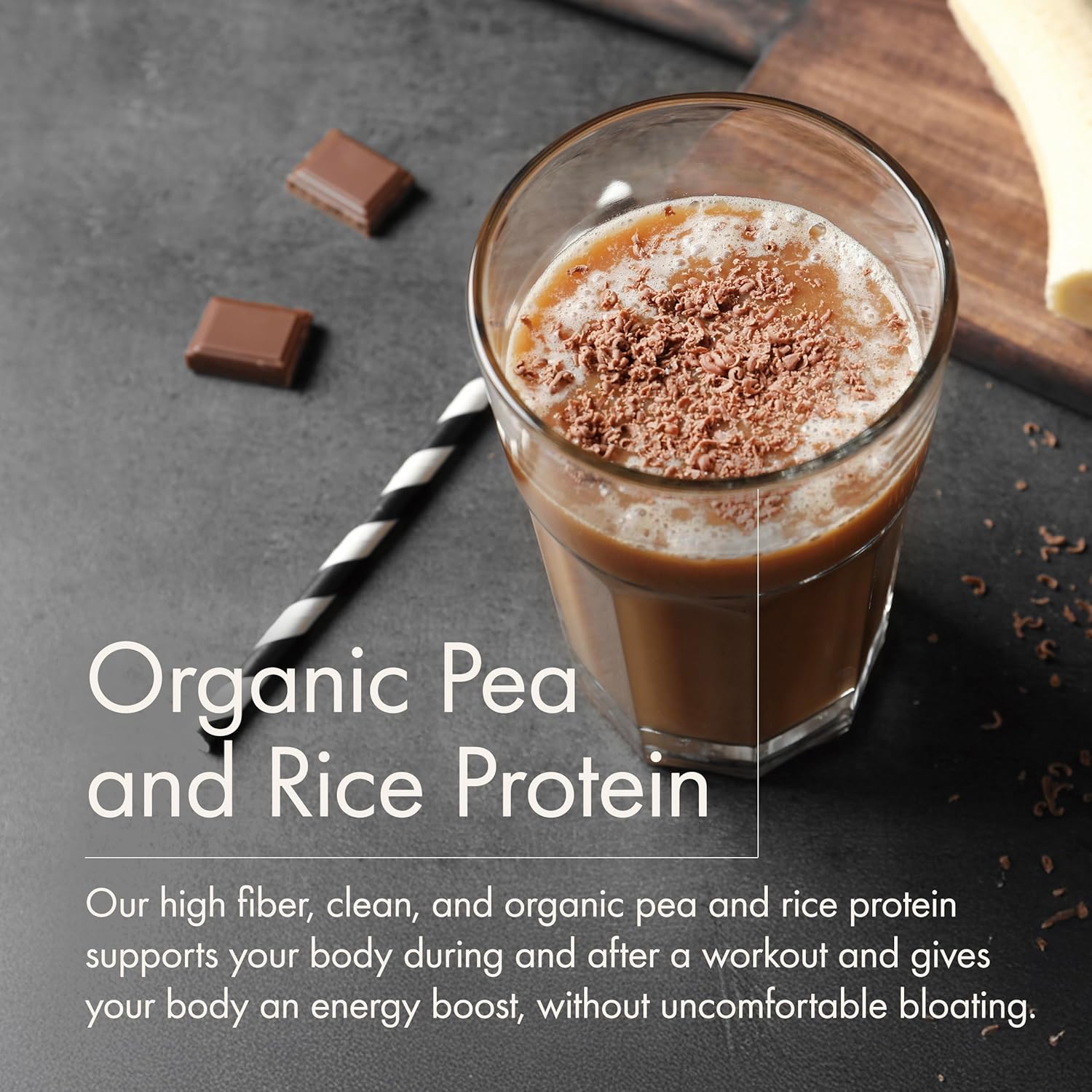 WelleCo Plant-Based Chocolate Protein Powder, Organic Brown Rice & Pea Blend, 16g Protein per Serving, Dairy-Free Supplement for Energy, Recovery & Daily Nutrition, 35.2 oz - Image 7