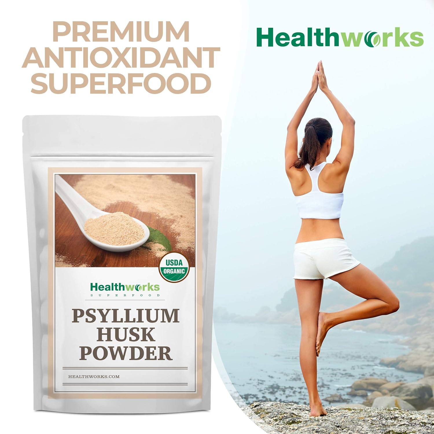 Healthworks Superfoods Organic Psyllium Husk Powder - 32 Oz / 2 Lbs - Raw - Certified Organic - Finely Ground Powder from India - Keto, Vegan & Non-GMO - Fiber Support - Image 5