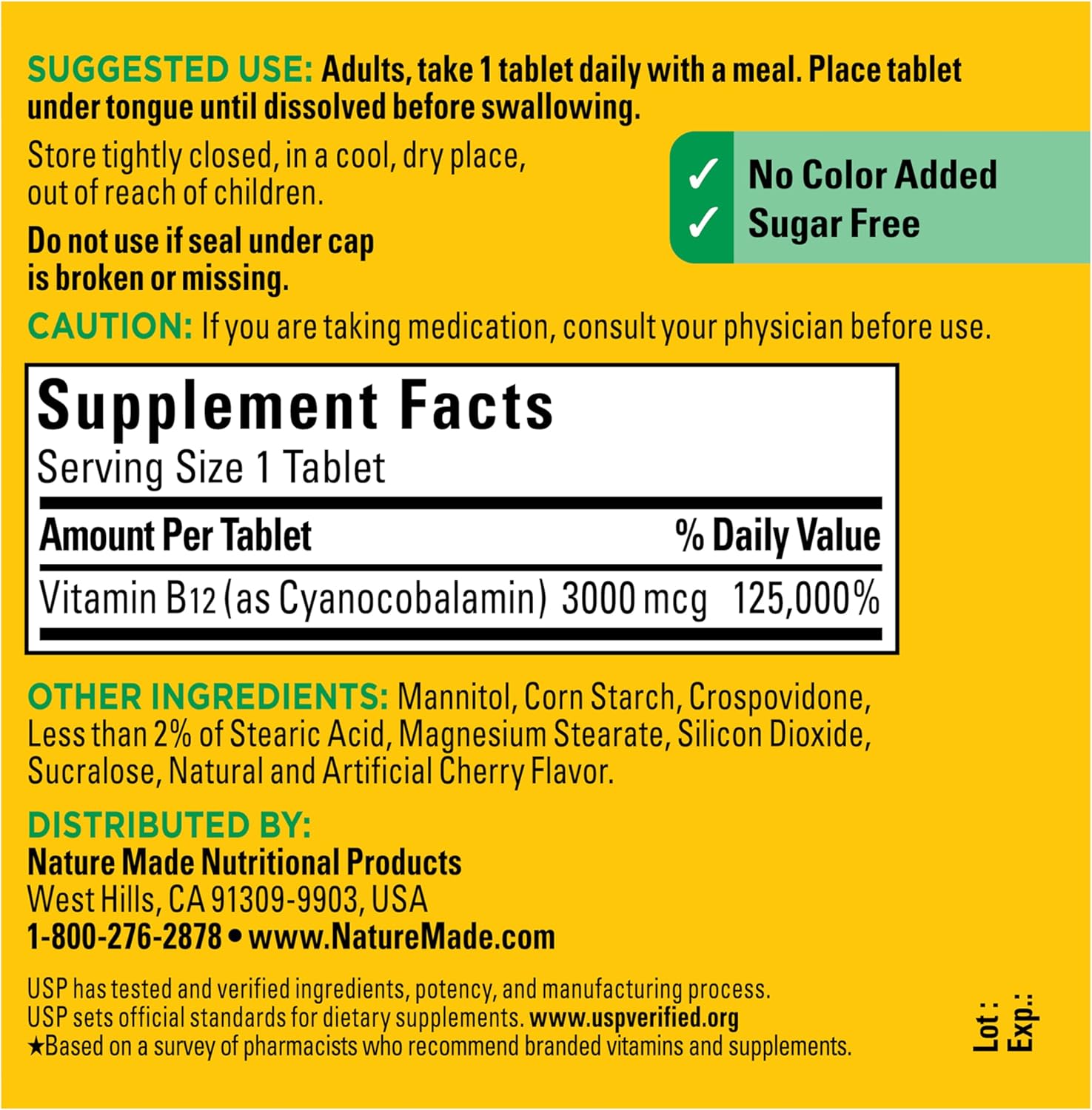 Nature Made Vitamin B12 3000 mcg, Easy to Take Sublingual B12 for Energy Metabolism Support, 40 Sugar Free Fast Dissolve Tablets, 40 Day Supply - Image 8