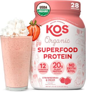 KOS Vegan Protein Powder, Strawberr...