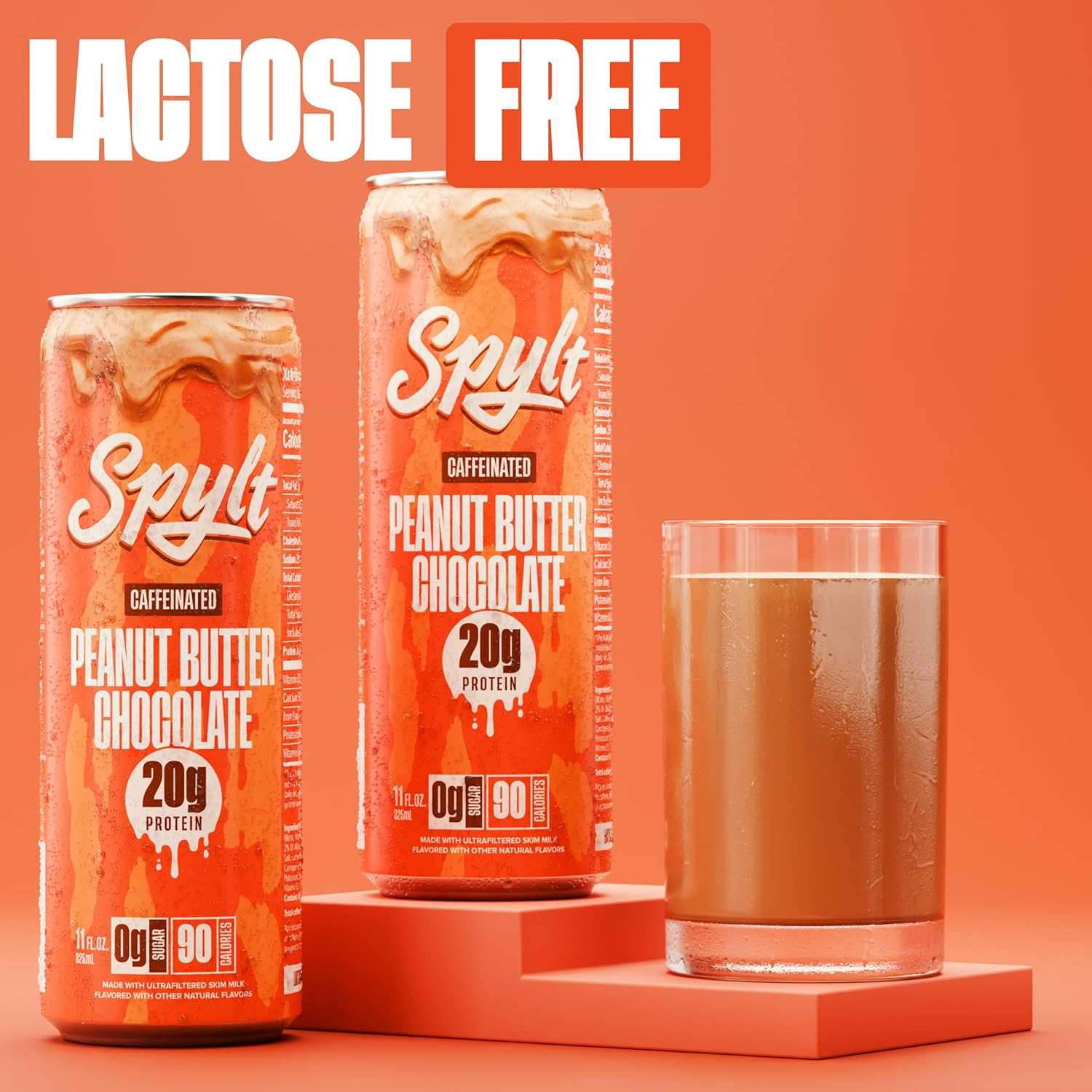 Spylt High Protein Peanut Butter Chocolate Milk with 60mg Caffeine & 20g Protein - 90 Calories, Ready to Drink, Sugar Free, Lactose Free Milk, Perfect for Workout Recovery & Afternoon Pick Me Up - 12 Count - Image 6