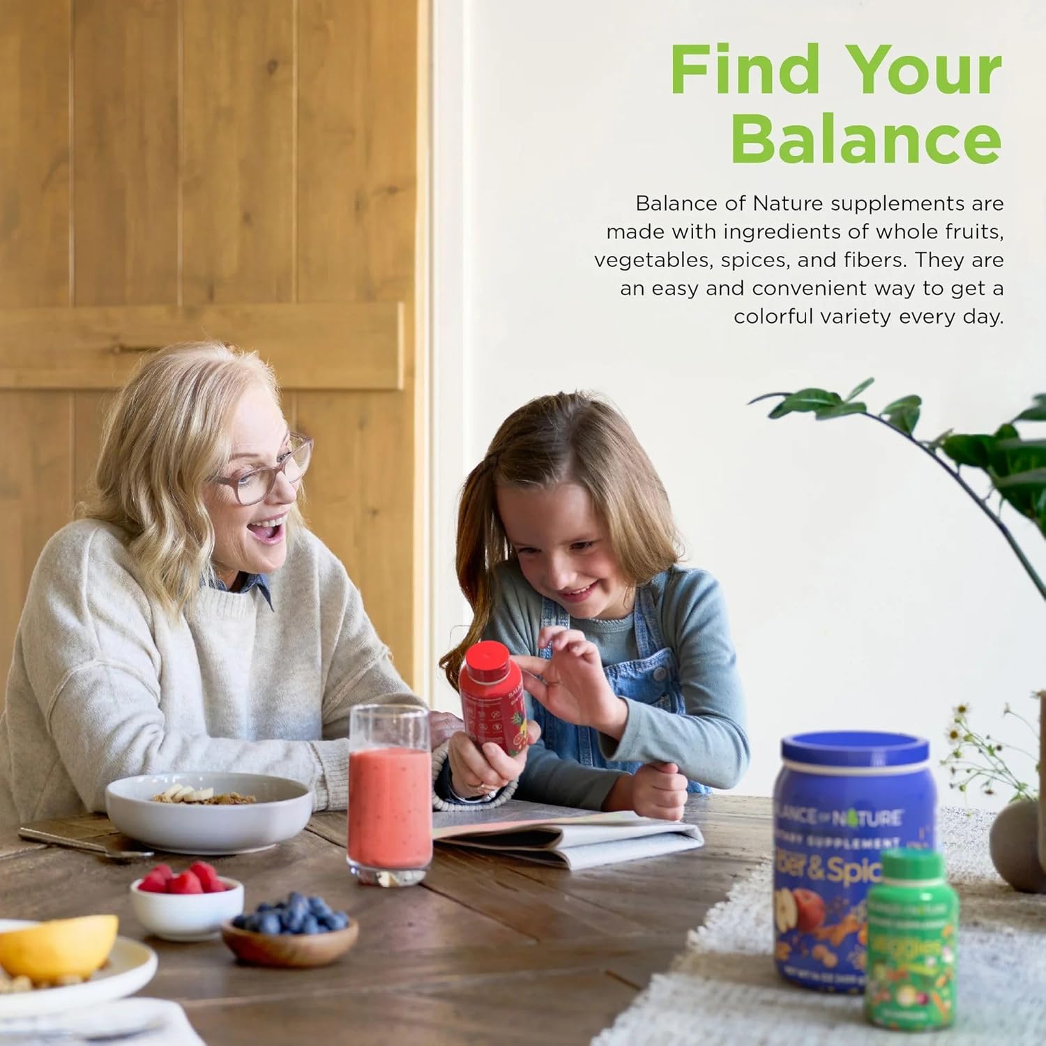 Balance of Nature Fruits & Veggies Supplements - Whole Fruit and Vegetable Ingredients for Women, Men, and Kids - 90 Fruits Capsules, 90 Veggies Capsules - 1 Set - Image 5