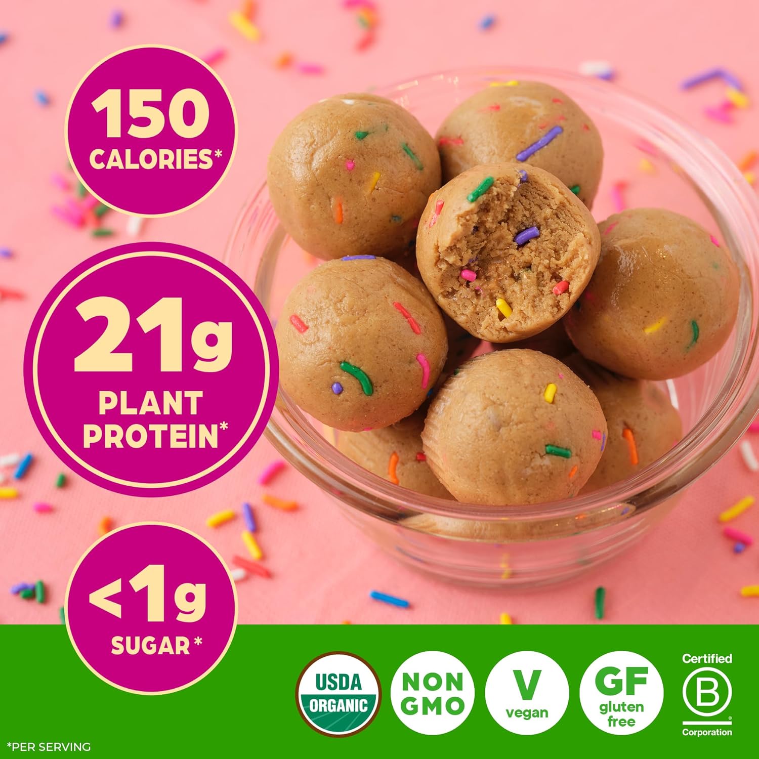 Orgain Organic Vegan Protein Powder, Birthday Cake - 21g Plant Based Protein, 7g Prebiotic Fiber, Low Net Carb, No Lactose Ingredients, No Added Sugar, Non-GMO, for Shakes & Smoothies, 1.02 lb - Image 6