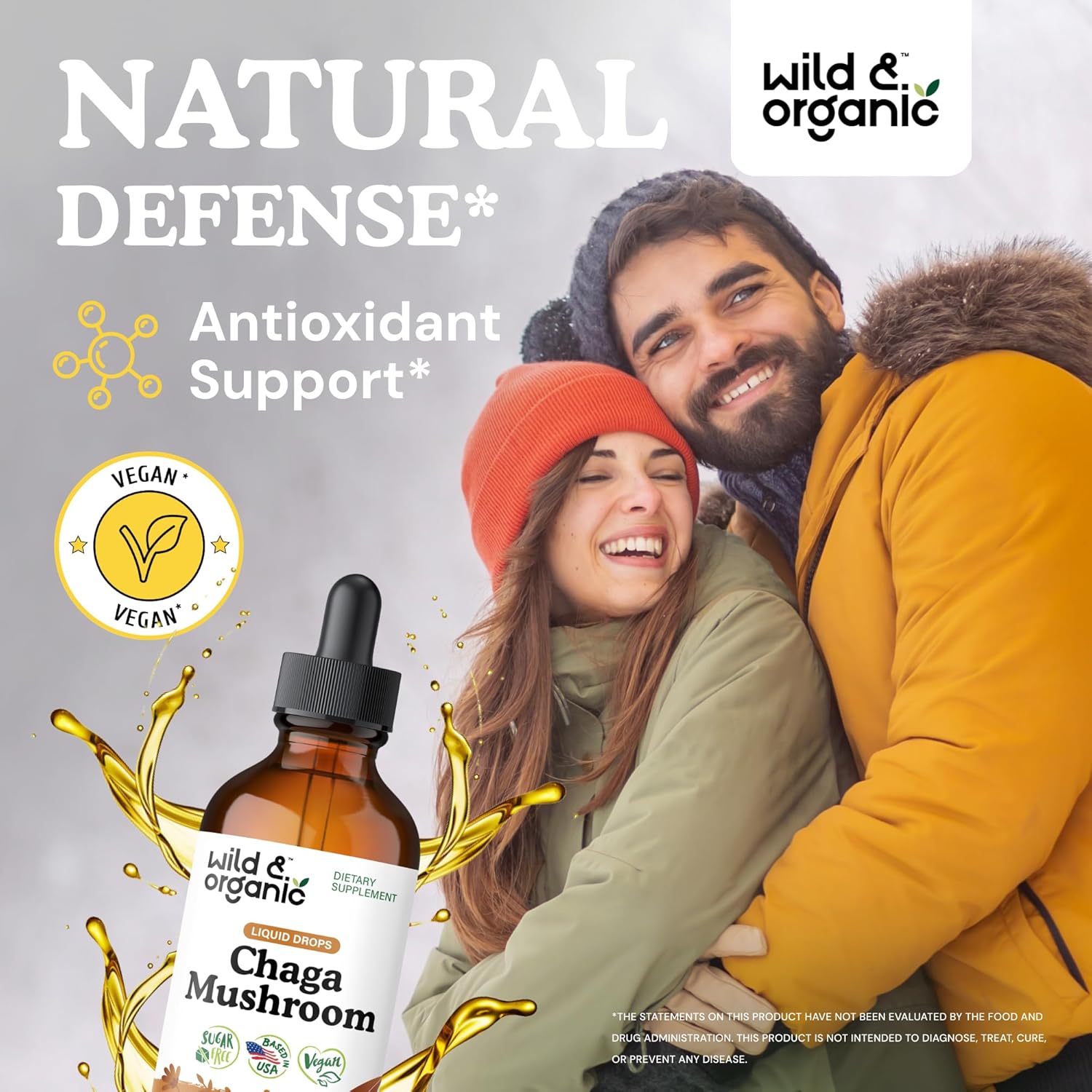 Wild & Organic Chaga Mushroom Drops - Immune Support with Chaga Extract - Liquid Mushroom Supplement for Immunity - Vegan, Sugar & Alcohol-Free Tincture - 4 fl oz - Image 2