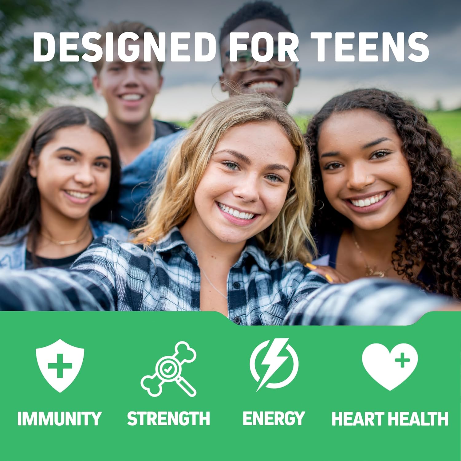 Herbtonics Whole Food Teen Vitamins for Energy, Focus & Immune Support - Multivitamin for Teenage Boys & Girls (12-18) with Real Superfoods - Vegan, Plant Based, Non-GMO - 60 Easy Swallow Capsules - Image 8