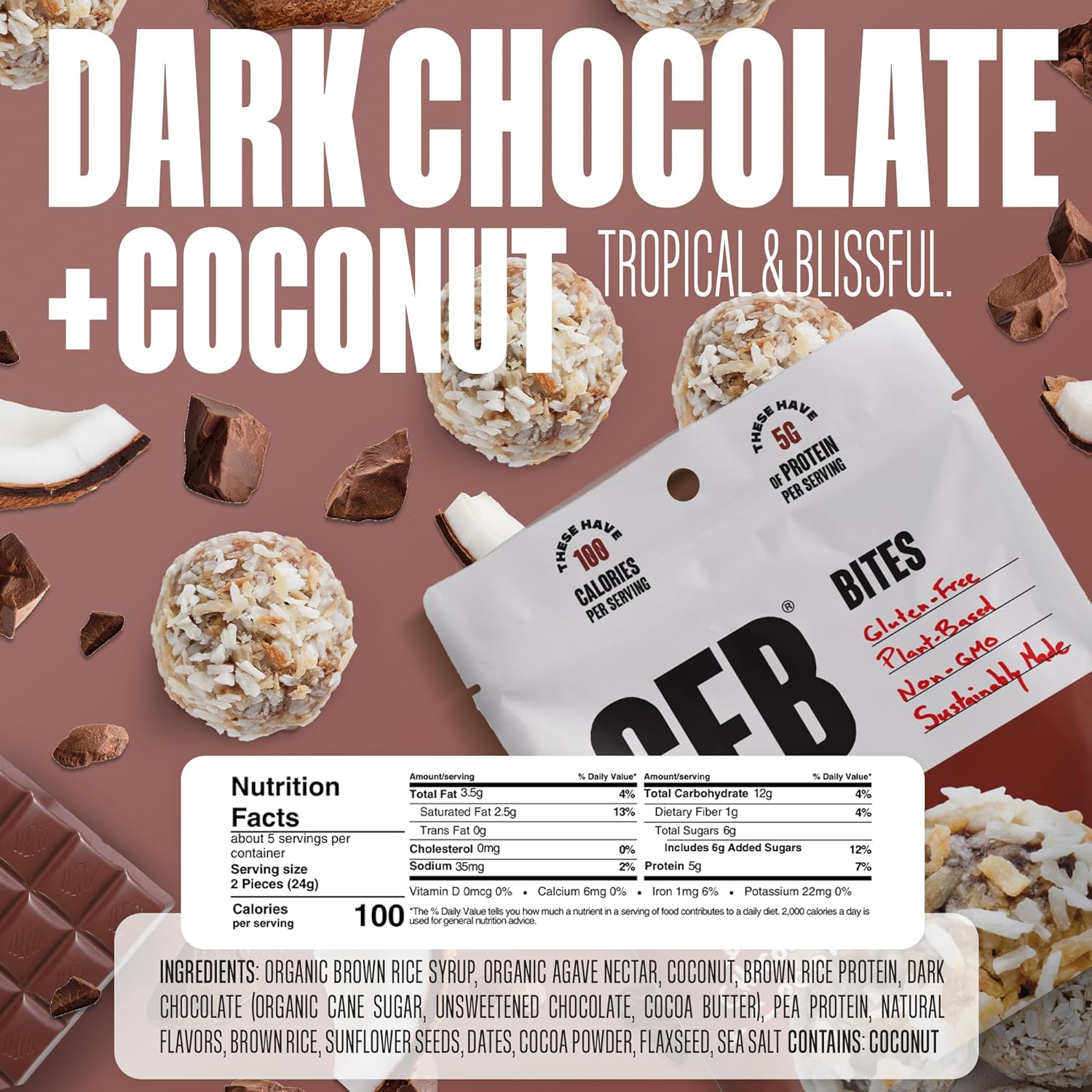 The GFB Variety Pack Protein Bites - Gluten Free, Plant Based, Non GMO, Sustainably Made – Ridiculously Tasty, Healthy, Vegan, Protein Energy Balls, 4 oz (6 Count) - Image 3