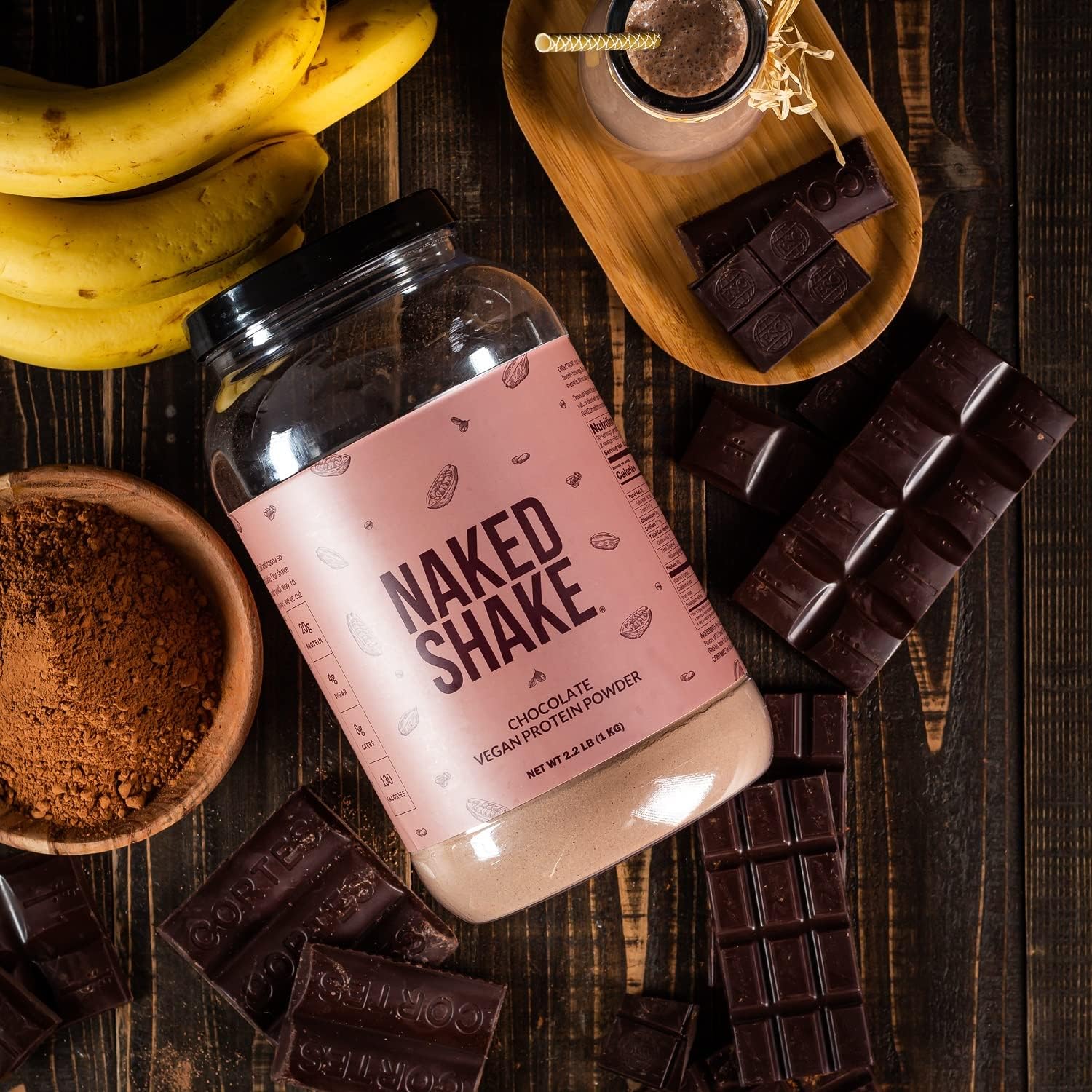 NAKED Shake - Chocolate Protein Powder - Plant Based Protein Shake with Mct Oil, NSF Certified, Gluten-Free, Soy-Free, No Gmos Or Artificial Sweeteners - 30 Servings - Image 7