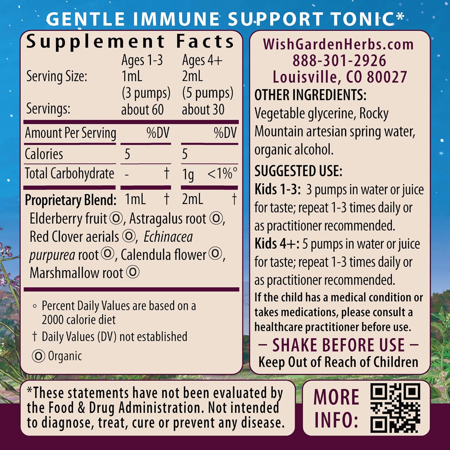 WishGarden Herbs Daily Immune for Kids - Daily Immune Support Formula for Children, Herbal Immune Defense & Immune System Booster with Black Elderberry & Echinacea, Kids Immune Support Supplement, 2oz - Image 2