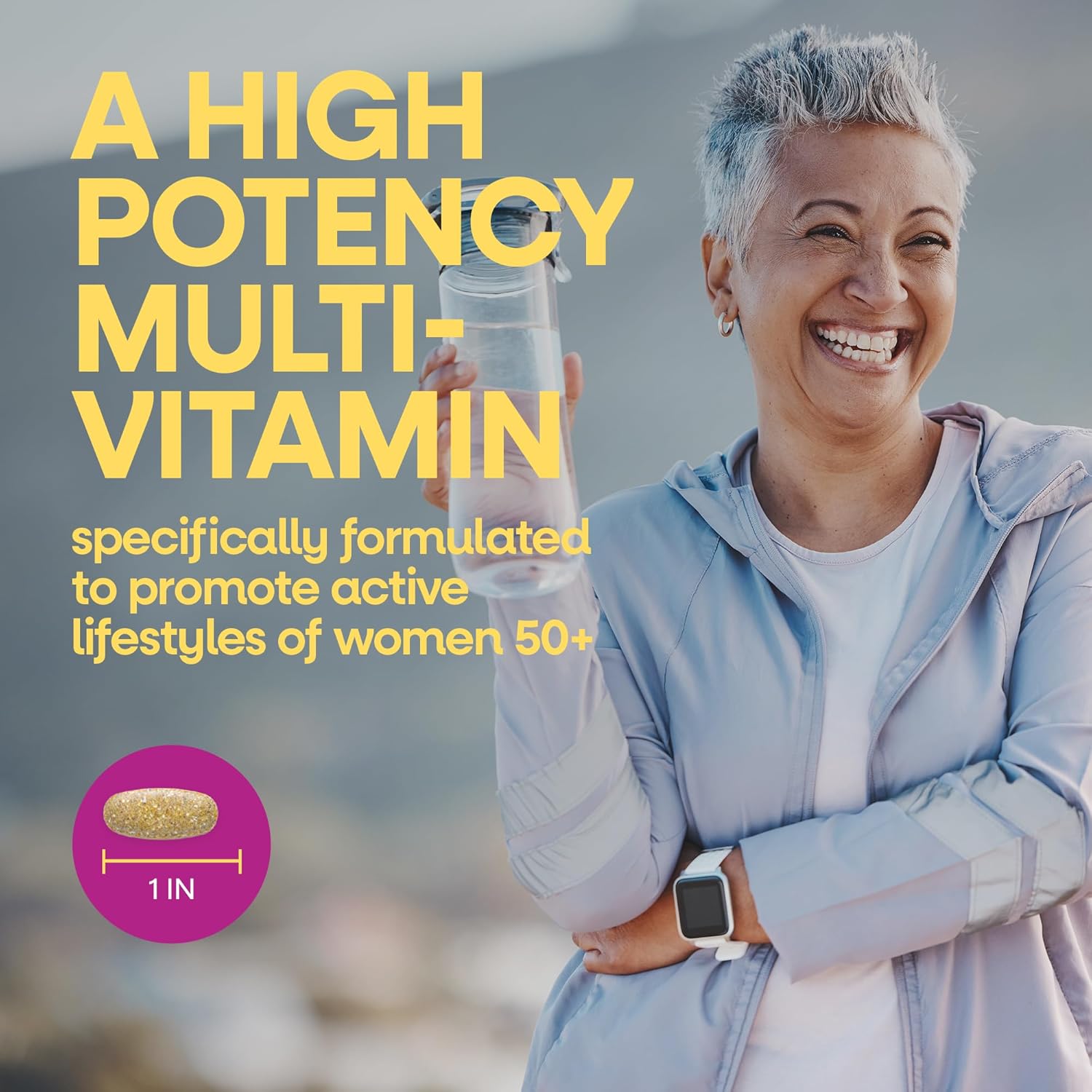 Nature’s Way Alive! Ultra Potency Multivitamin for Women 50 Plus, Complete High Potency Formula with Vitamin D3, C, E, Methylated B12, Supports, Heart, Brain, and Bone Health*, 60 Tablets - Image 2