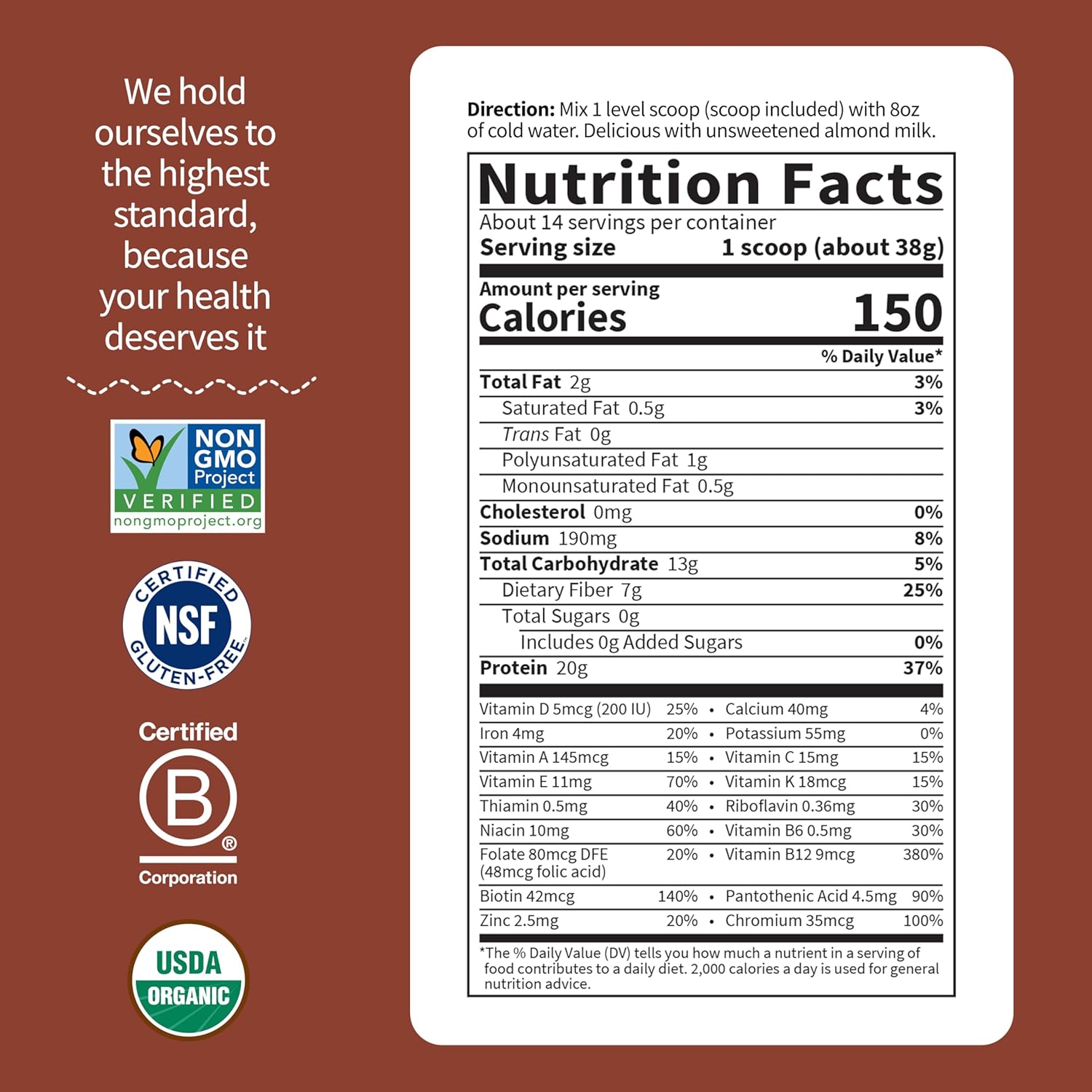 Garden of Life Meal Replacement Shakes, Vegan Protein Powder, Raw Organic Meal, Vanilla Chai Powder with Plant Based Pea Protein, Sprouts, Greens, Probiotics, Dairy Free 14 Servings - Image 5