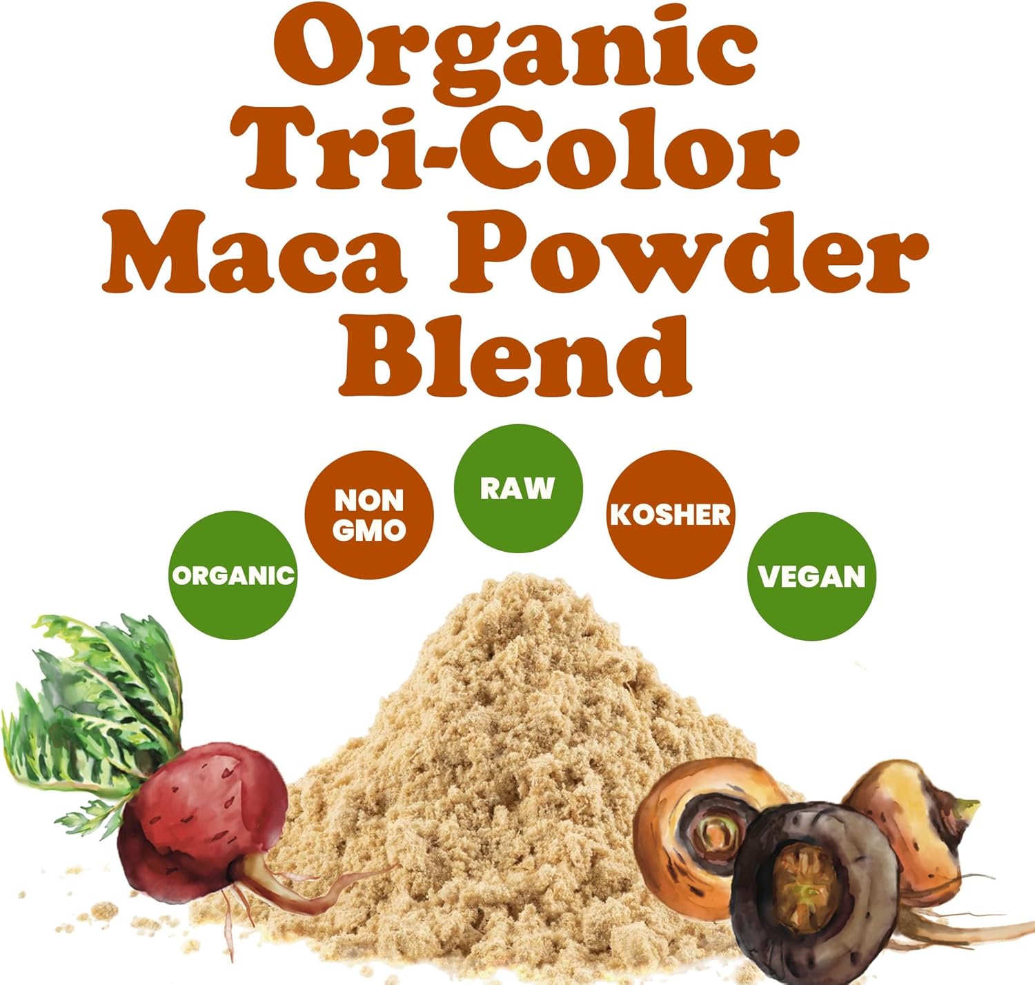 Food to Live Organic Tri-Color Maca Powder Blend, 8 Ounces Red, Yellow and Black Maca for Energy, 100% Natural Superfood, Perfect for Baking and Smoothies, Non-GMO, Vegan, Kosher, Bulk - Image 5