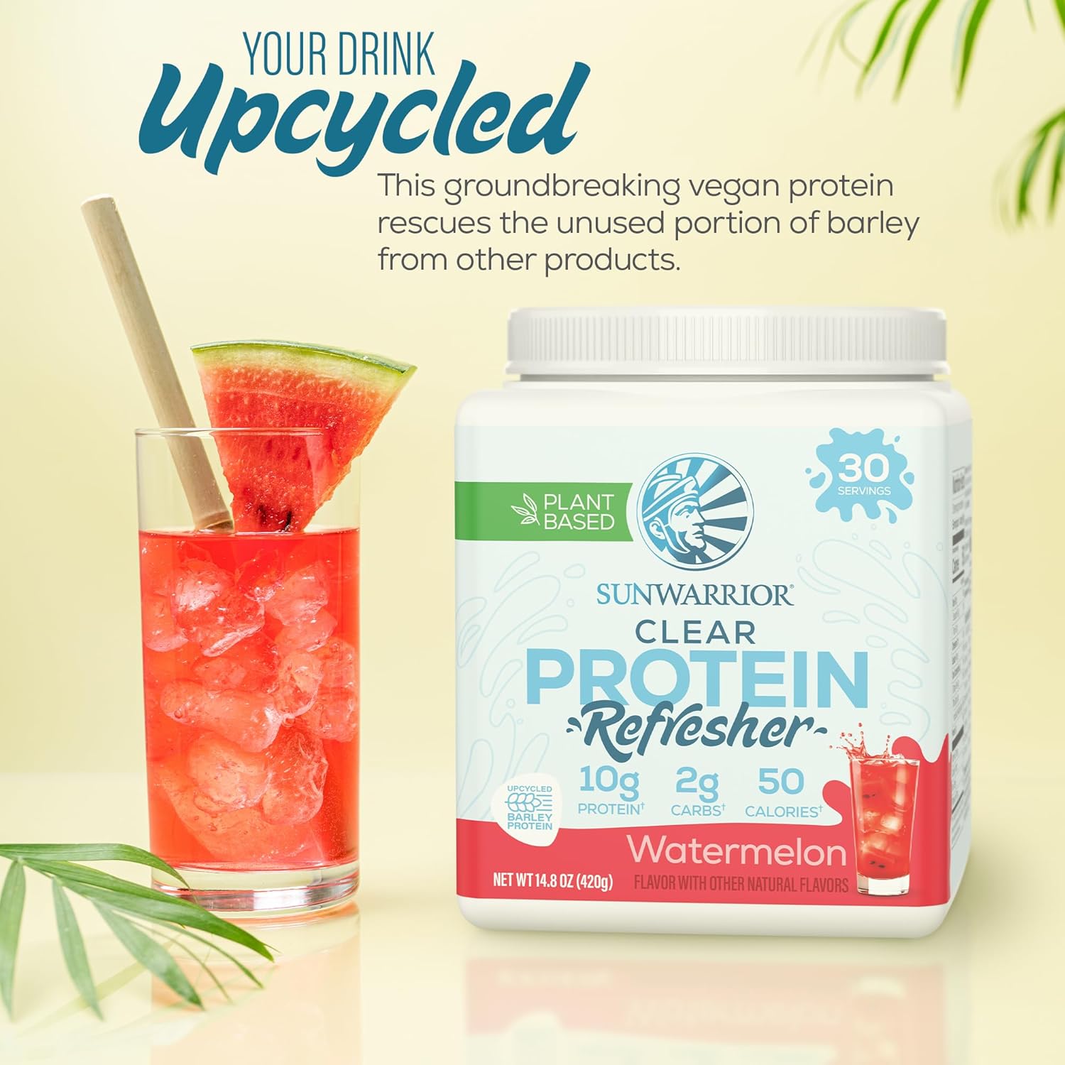Sunwarrior Clear Protein Powder Plant-Based Water Mix, Vegan and Refreshing Protein and Hydration Supplement 10g Per Serving Watermelon Flavored 420g Tub 30 Servings - Image 6