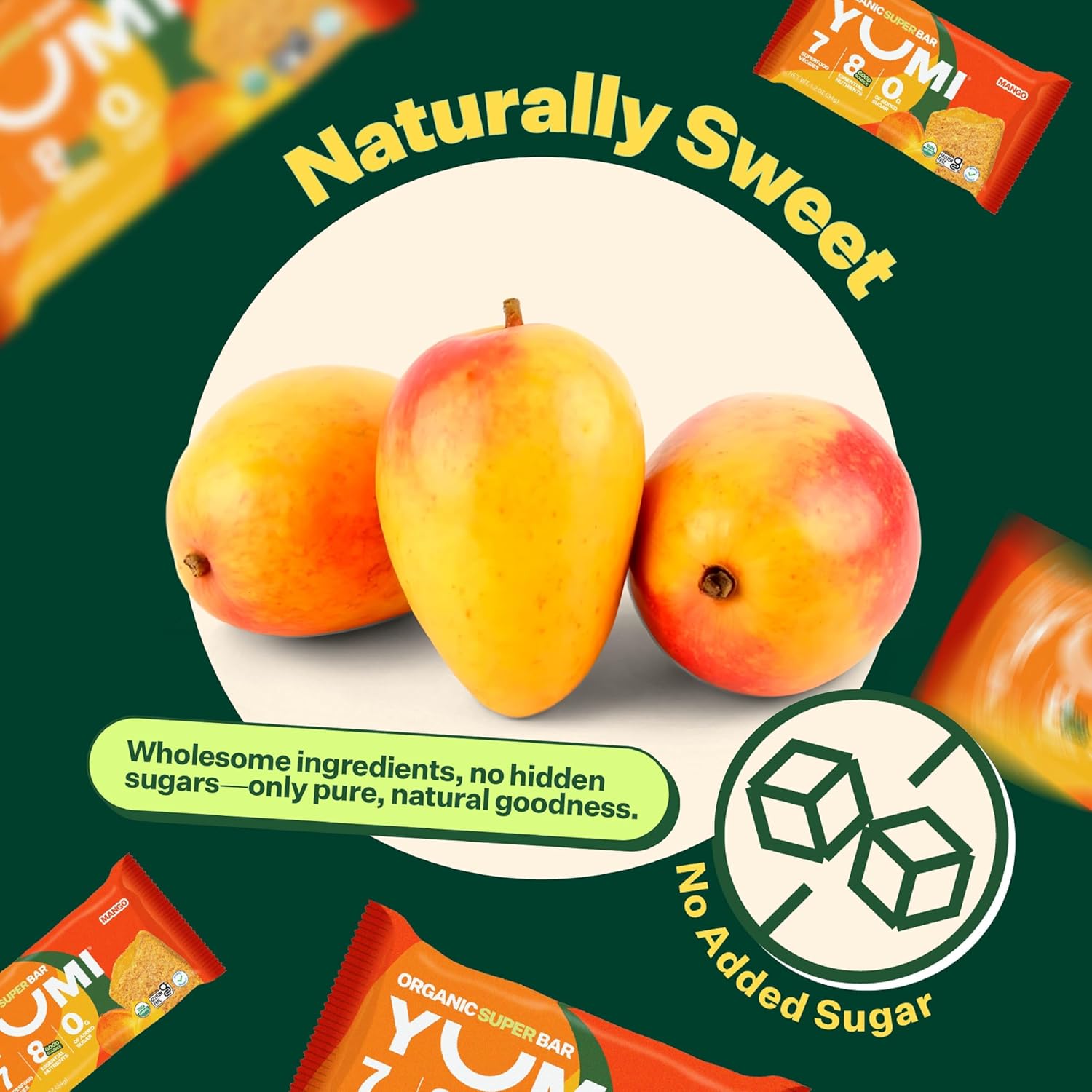 YUMI Organic Breakfast Superbar, Gluten-Free, No Added Sugar, 7+ Vegetables, Soft-Baked Crust, Healthy Snack Bars for Kids, School Safe, Healthy Alternative to Granola Bars or Cereal Bars, Mango (30ct) - Image 6