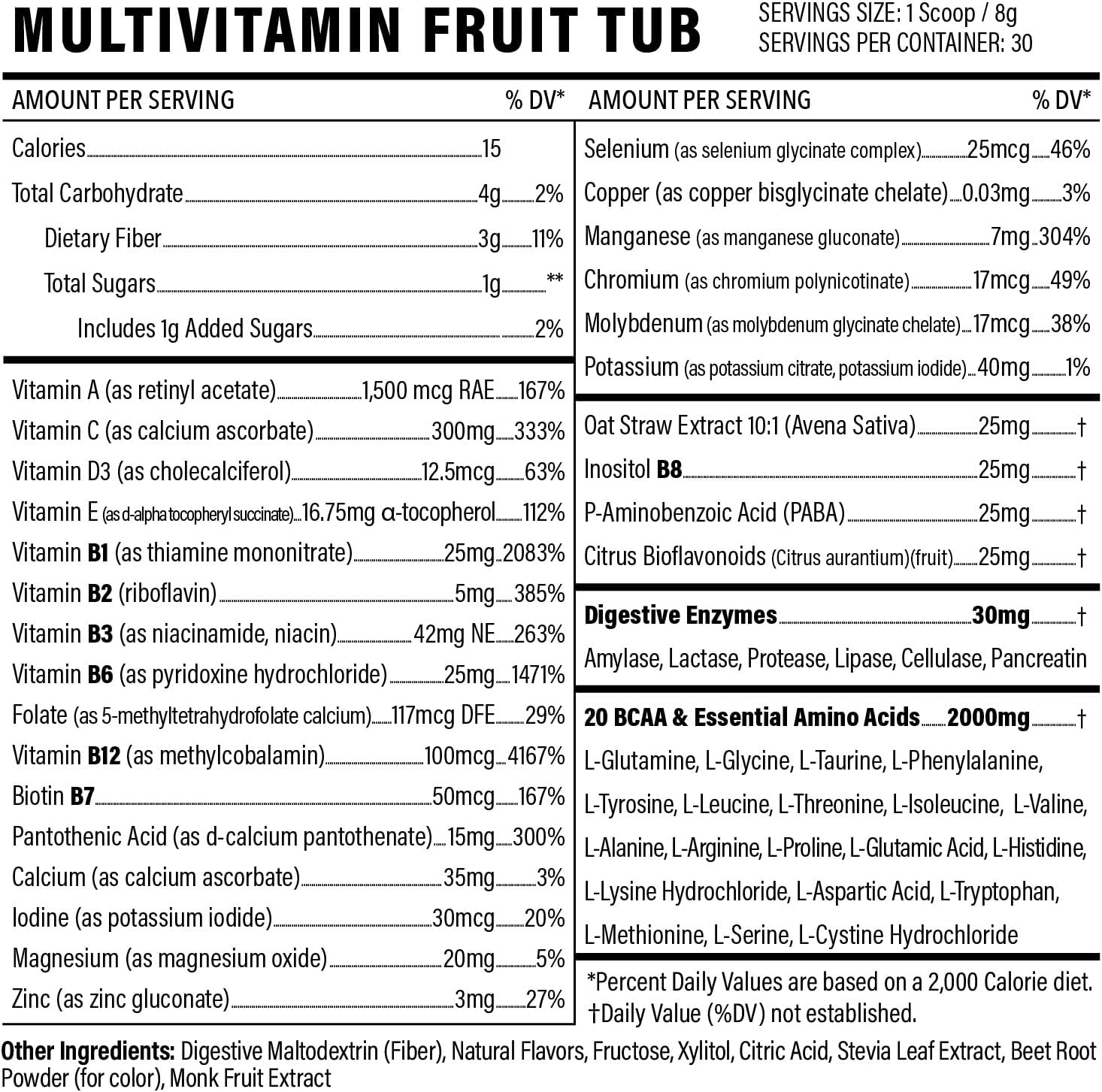 Sport Formula 99 Multivitamin Powder - Drink Mix for Men Women BCAA Amino Acids Won’t Upset Your Stomach - Keto Vegan Multivitamin Fruit Punch - Electrolytes Super B Complex Digestive Enzyme - Image 4