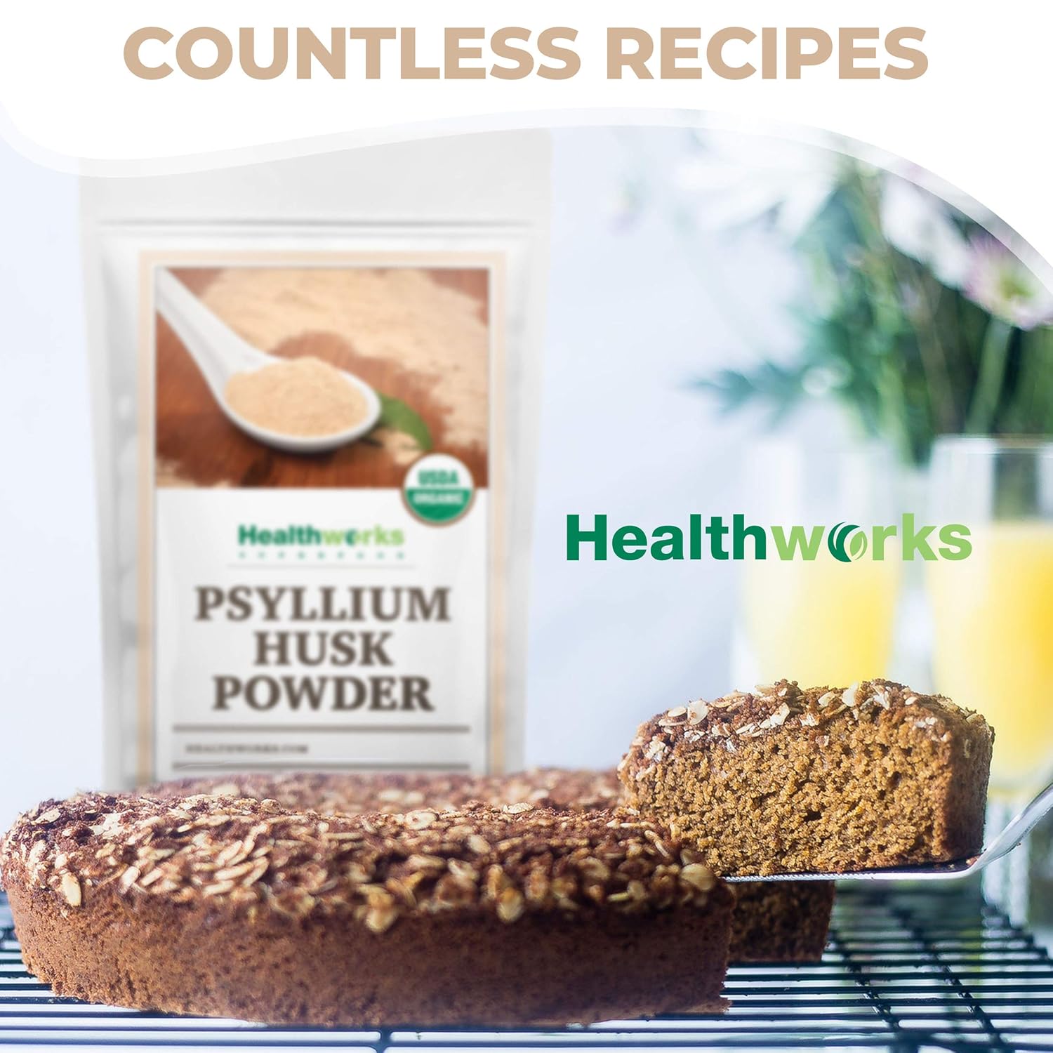 Healthworks Superfoods Organic Psyllium Husk Powder - 32 Oz / 2 Lbs - Raw - Certified Organic - Finely Ground Powder from India - Keto, Vegan & Non-GMO - Fiber Support - Image 8