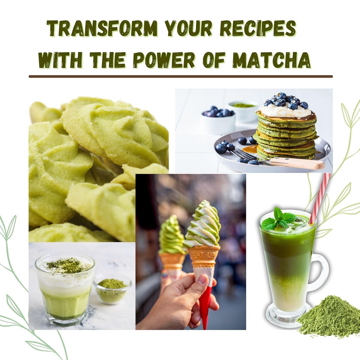 Organic Sweet Matcha Green Tea Powder - Cafe Style Blend by Cherie Sweet Heart - 16oz, Vegan & Gluten-Free, Rich in Antioxidants, Perfect for Lattes, Smoothies & Baking - Image 7