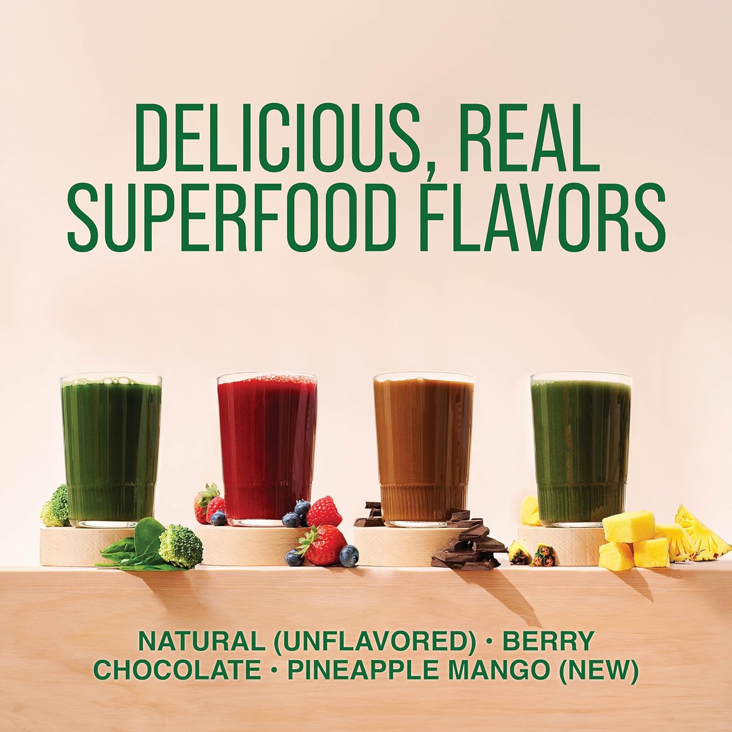Country Farms Super Greens Chocolate Flavor, 50 Organic Super Foods, USDA Organic Drink Mix (Wheat Grass, Spirulina, Chlorella) Mushrooms & Probiotics, with Fiber, Natural Energy, 30 Servings - Image 7