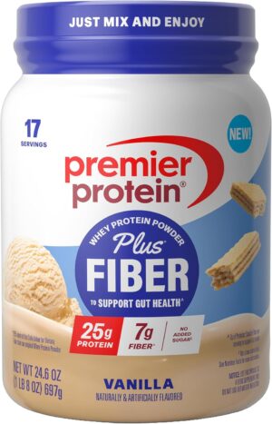 Premier Protein Powder Plus Fiber, ...