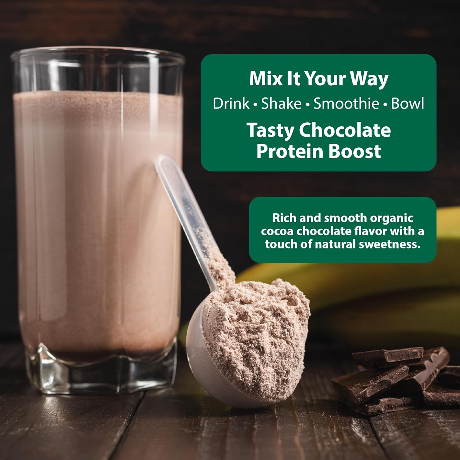 MacroLife Naturals MacroMeal Chocolate Vegan Protein Powder 25g + Superfood Greens 3 Billion Probiotics & Fiber for Lasting Energy - Plant Based Shake & Smoothie Mix Non-GMO, Gluten-Free - 15 Servings - Image 8
