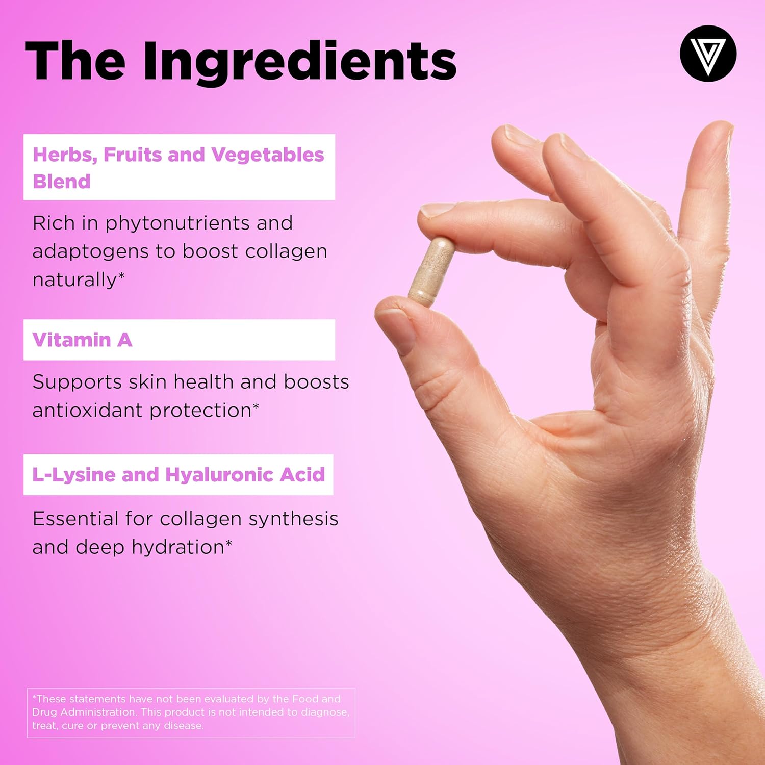 Vital Vitamins Vegan Collagen Booster - with Silica and Hyaluronic Acid - Plant-Based Collagen Supplements - Supports Hair, Skin, Nails & Joints - 60 Capsules - Image 5