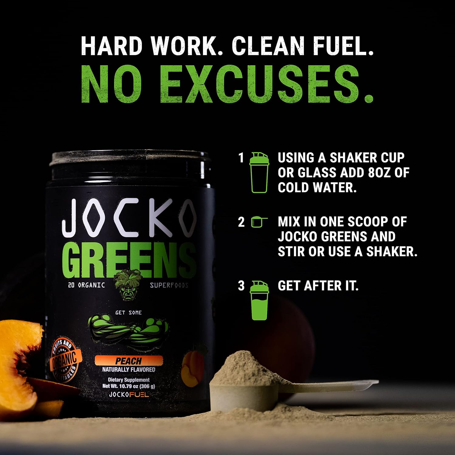 Jocko Fuel Daily Greens Powder - Premium Organic Greens Superfood Powder for Gut Health, Digestion, Bloating, Immune Support with Spirulina, Chlorella, Digestive Enzymes, & Probiotics - 30 Servings - Image 7