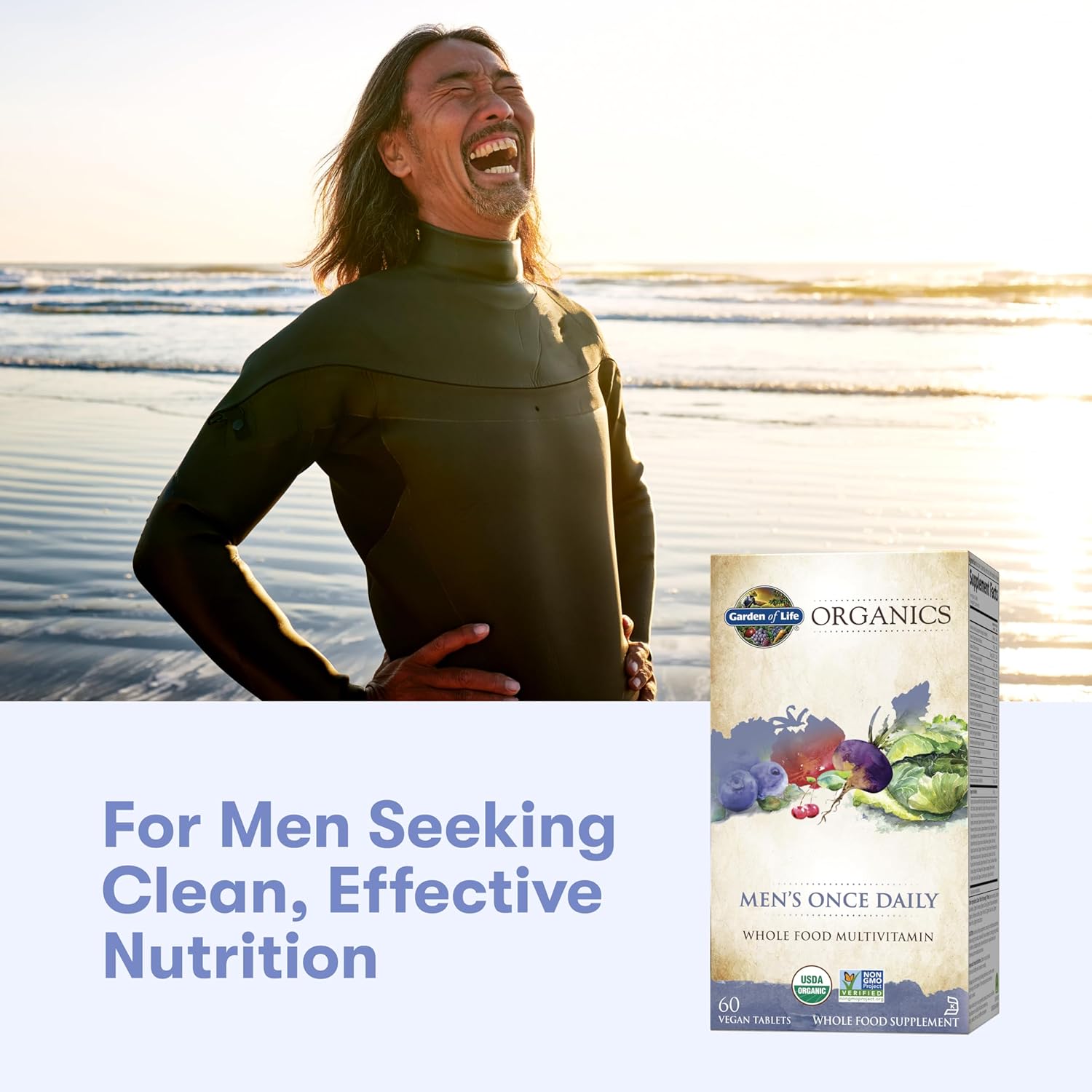 Garden of Life Once Daily Whole Food Multivitamin for Men, Organic Mens Vitamins & Minerals, Vitamin C, Zinc, Vegan, for Health & Well-Being, 60 Tablets - Image 7