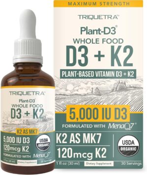 Organic Plant D3 + K2 (5000 iu D3) ...