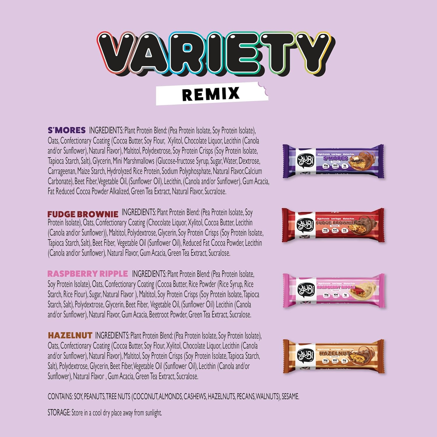 YuBi Bars - Protein Bars - 12 Bar Variety Pack #2 - 100 Calories, 10g of Protein, Low Sugar, Low Carb, Palm Oil Free/Non-GMO, Gluten Free, Dairy Free, Healthy Snack, Non-GMO - 14.8oz (12 Pack, YuBi Mix) - Image 6