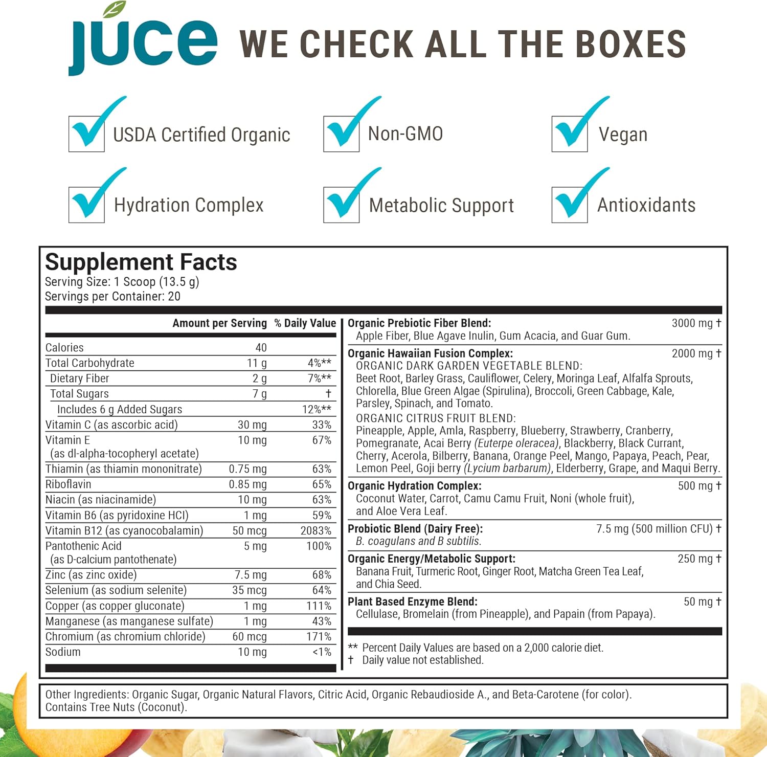 Júce Hydrate Replenishing & Nourishing Superfood Drink - Boost Reduce Fatigue - USDA Certified Organic, Plant-Based, Vegan - Gluten-Free, Dairy-Free, Soy-Free - 8.1 Ounce - By Terra Kai Organics - Image 2