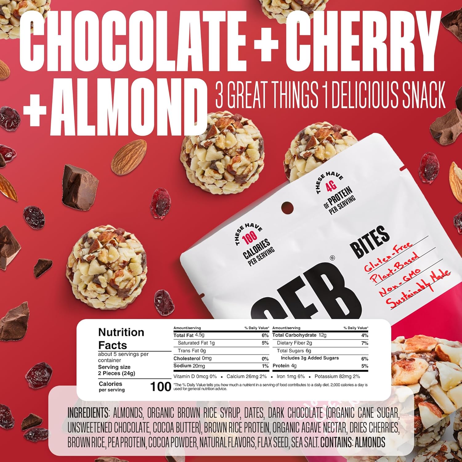 The GFB Variety Pack Protein Bites - Gluten Free, Plant Based, Non GMO, Sustainably Made – Ridiculously Tasty, Healthy, Vegan, Protein Energy Balls, 4 oz (6 Count) - Image 4