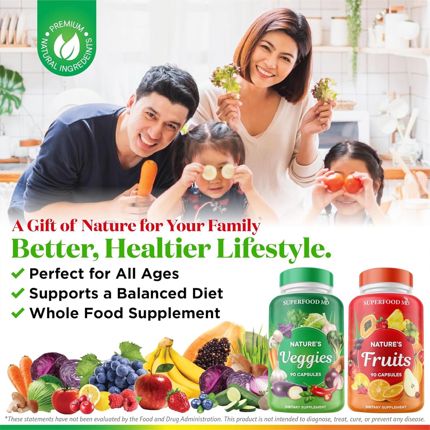 Superfood MD Fruits & Veggies Supplement - Whole Food Natural Superfoods - with Beta Carotene - Soy Free- 90 Count (Pack of 2) - Image 4